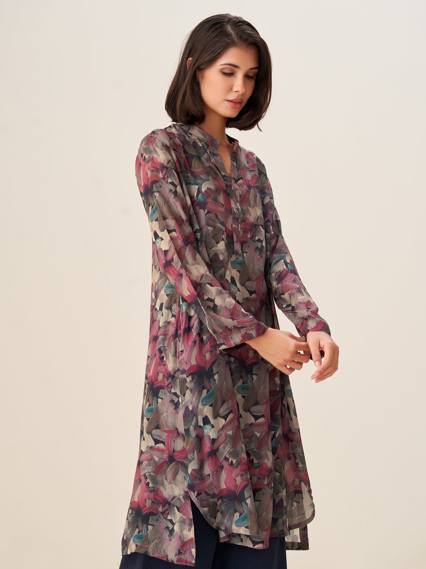 Trendy Digital Print Tunic Top