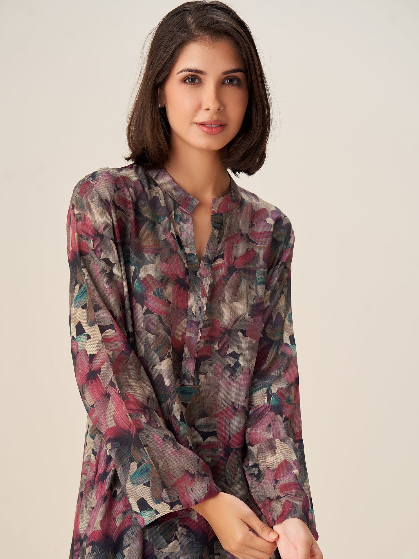 Trendy Digital Print Tunic Top