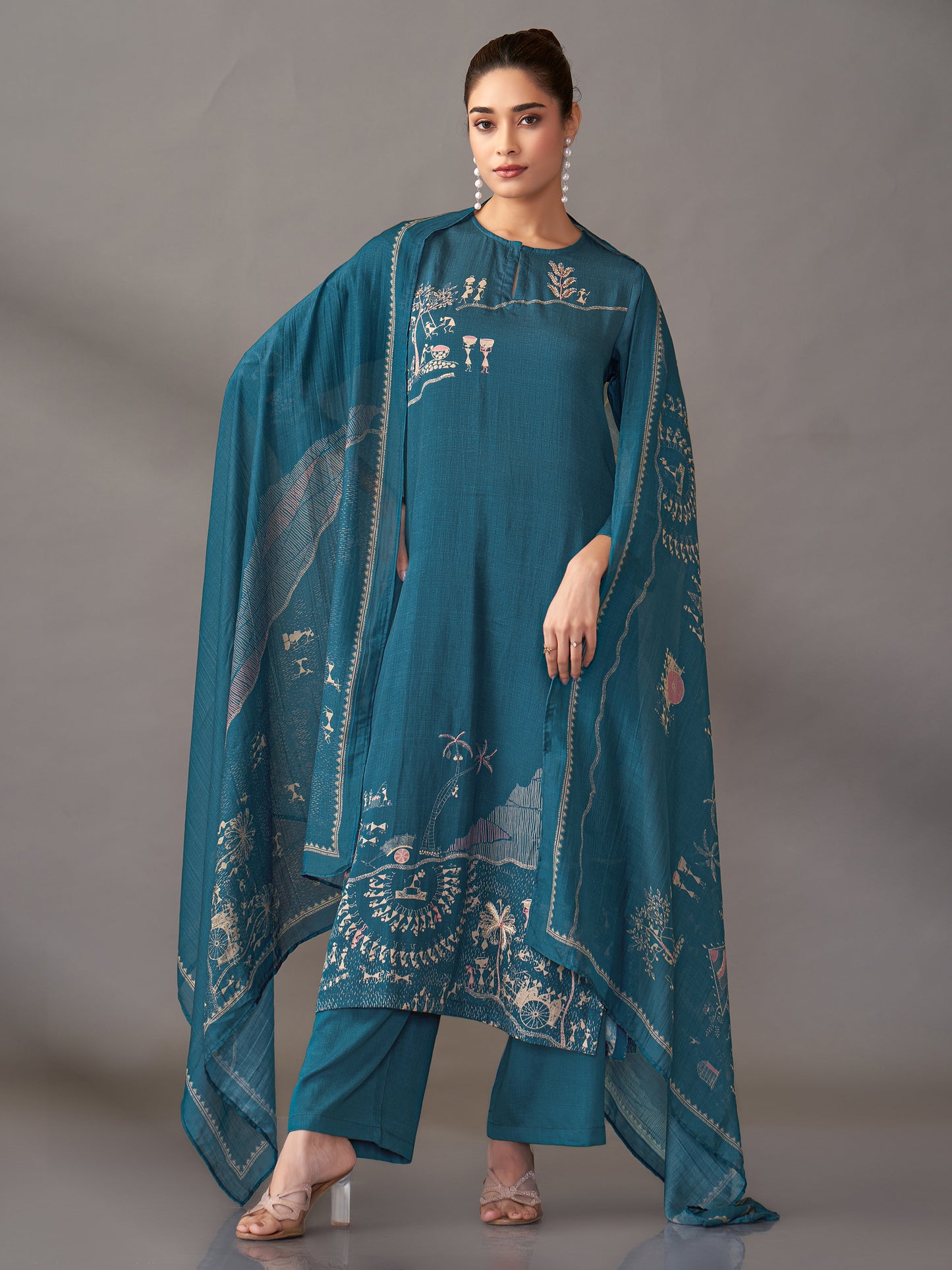 Habiba Elegance Pure Italian Satin Kurta Set With Dupatta