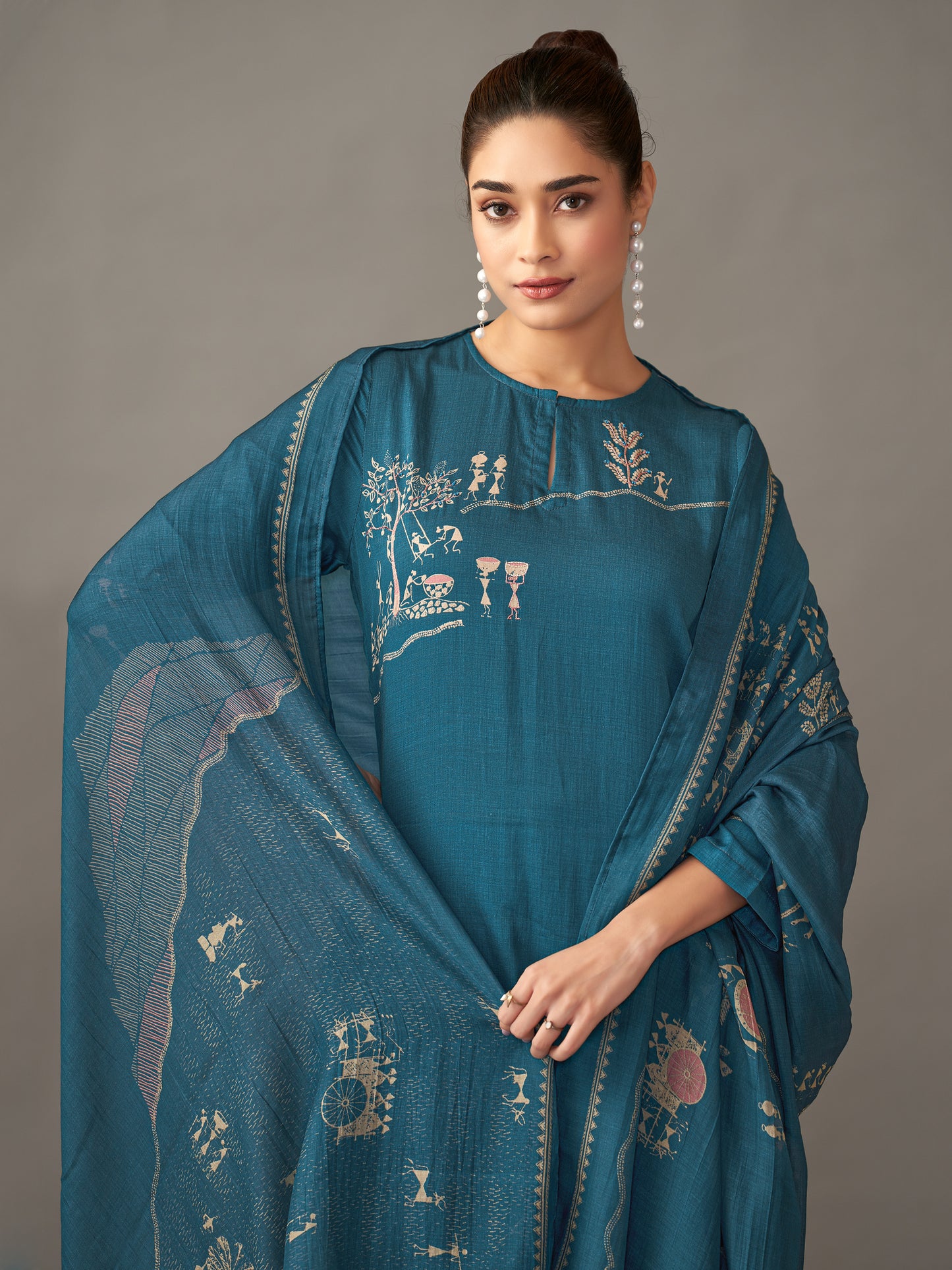 Habiba Elegance Pure Italian Satin Kurta Set With Dupatta