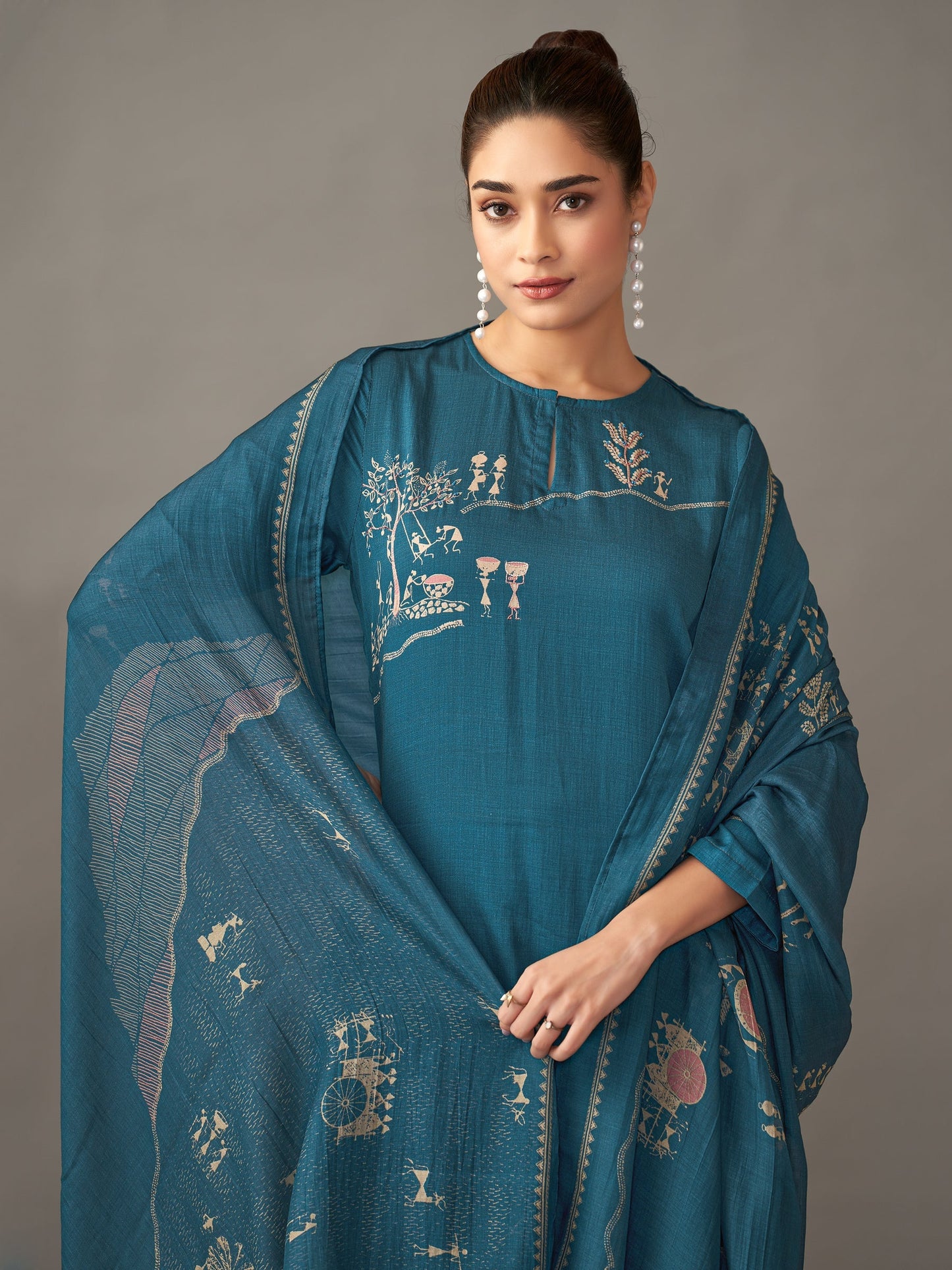 Habiba Charm Pure Italian Satin Kurta Set With Dupatta