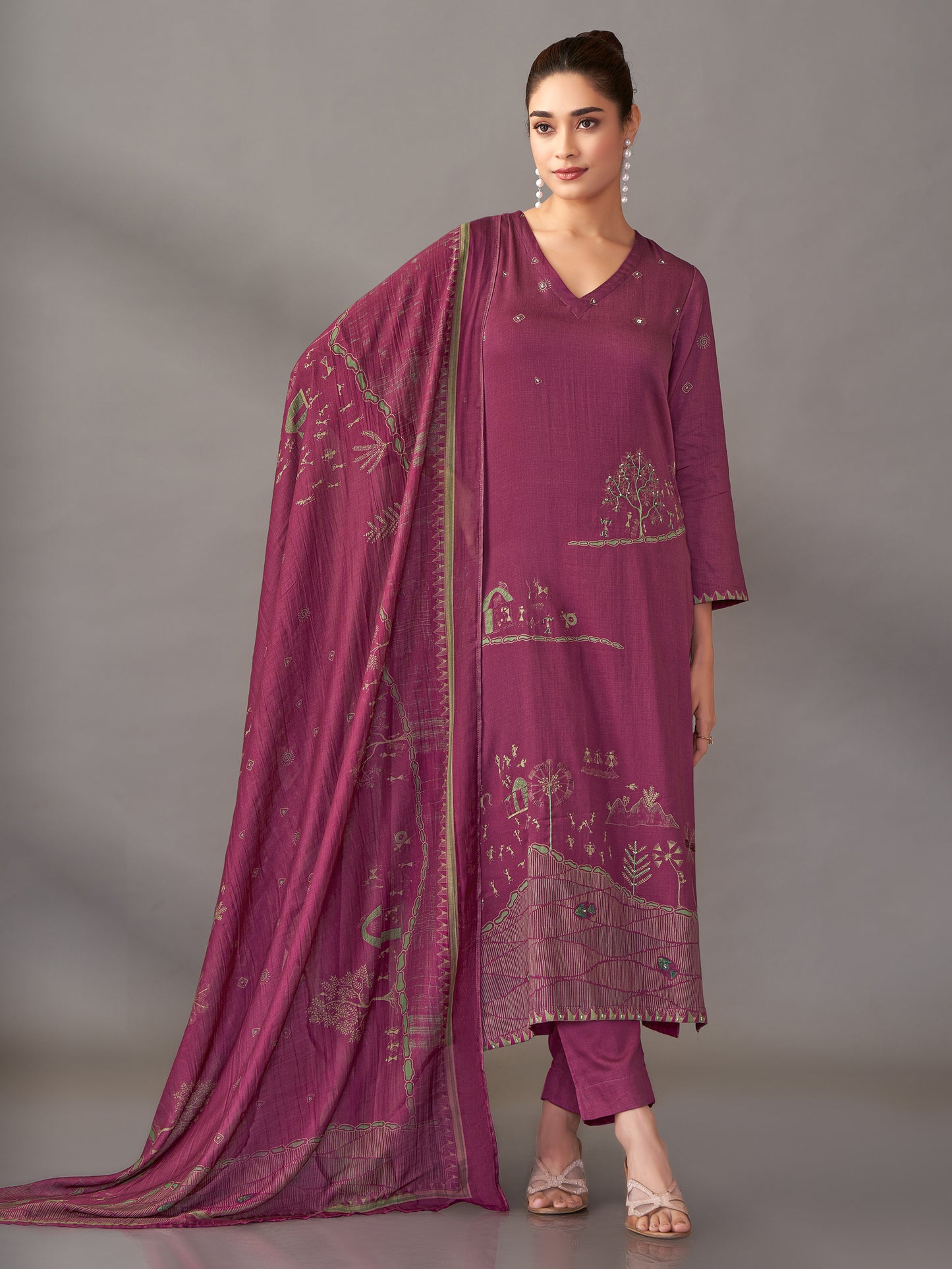 Habiba Elegance Pure Italian Satin Kurta Set With Dupatta