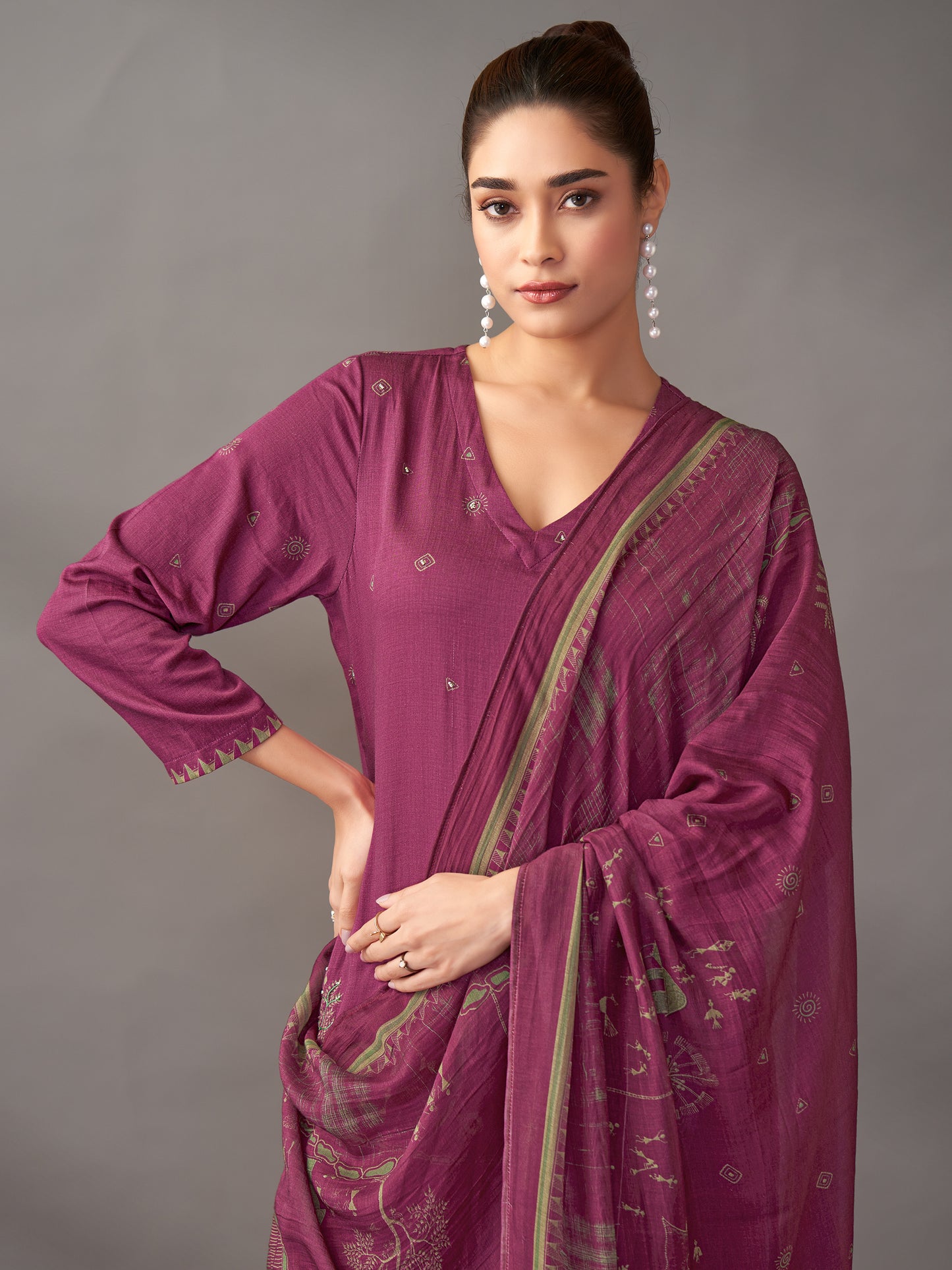 Habiba Elegance Pure Italian Satin Kurta Set With Dupatta