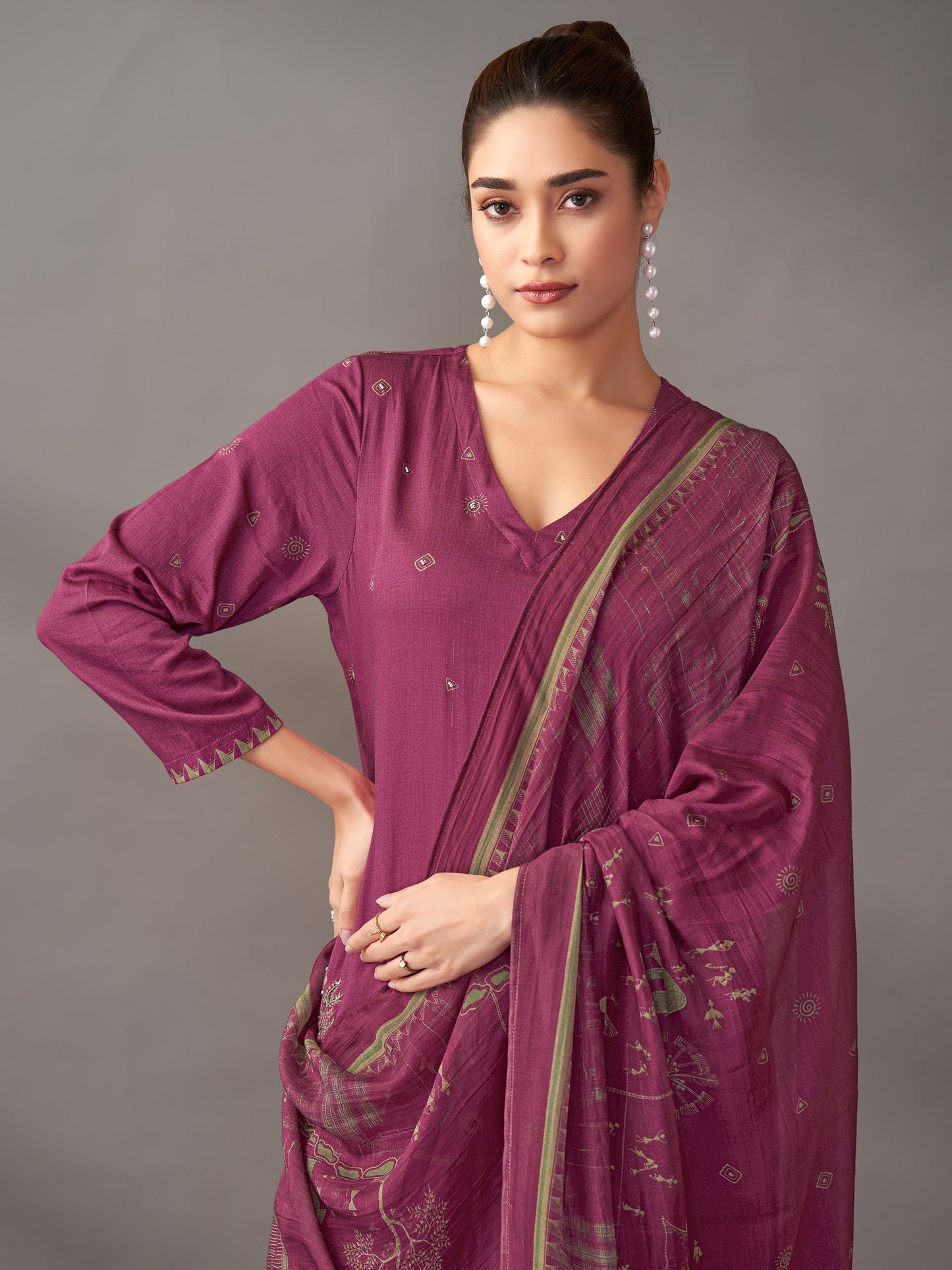 Habiba Luxe Pure Italian Satin Kurta Set With Dupatta