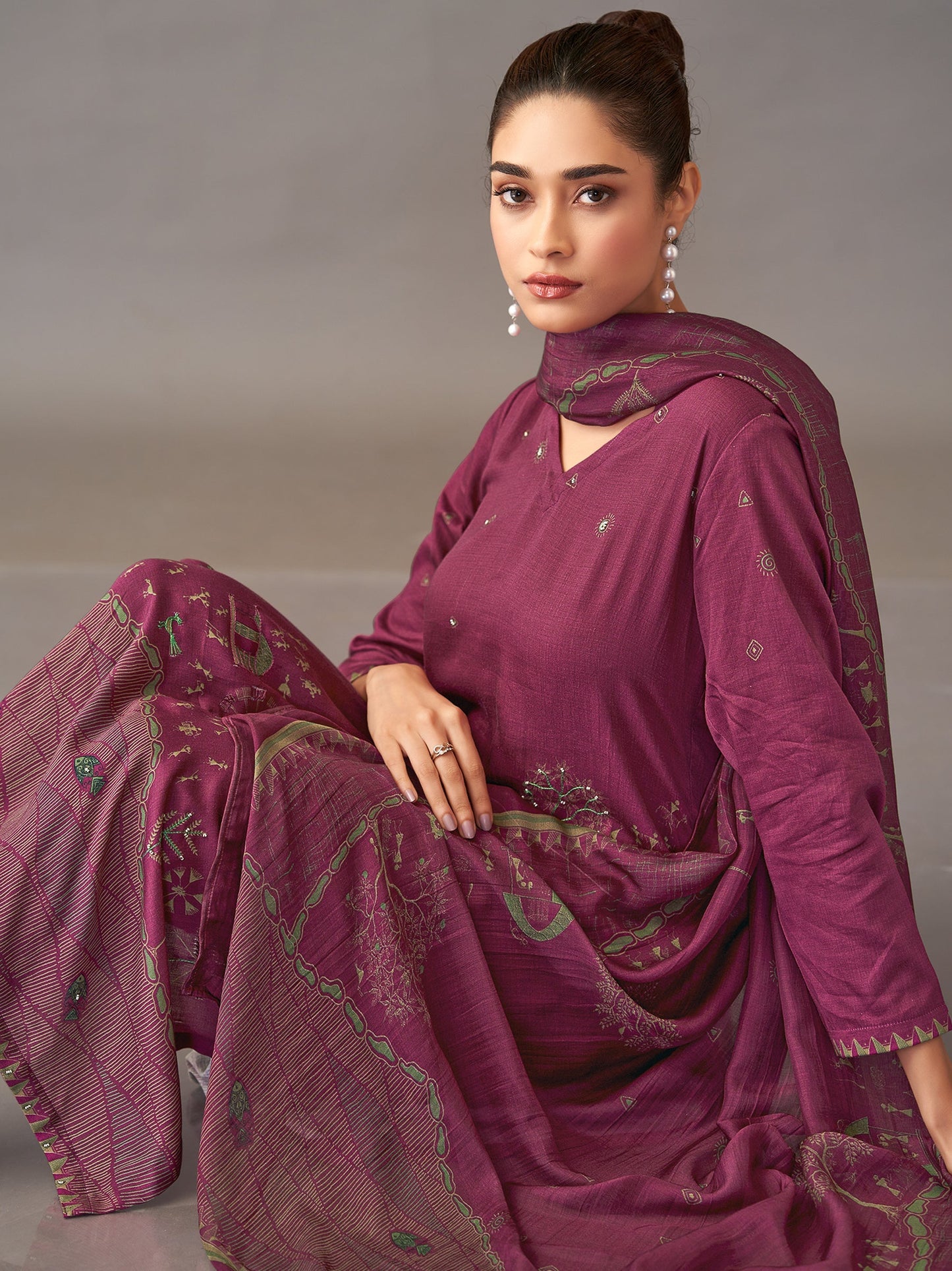 Habiba Luxe Pure Italian Satin Kurta Set With Dupatta