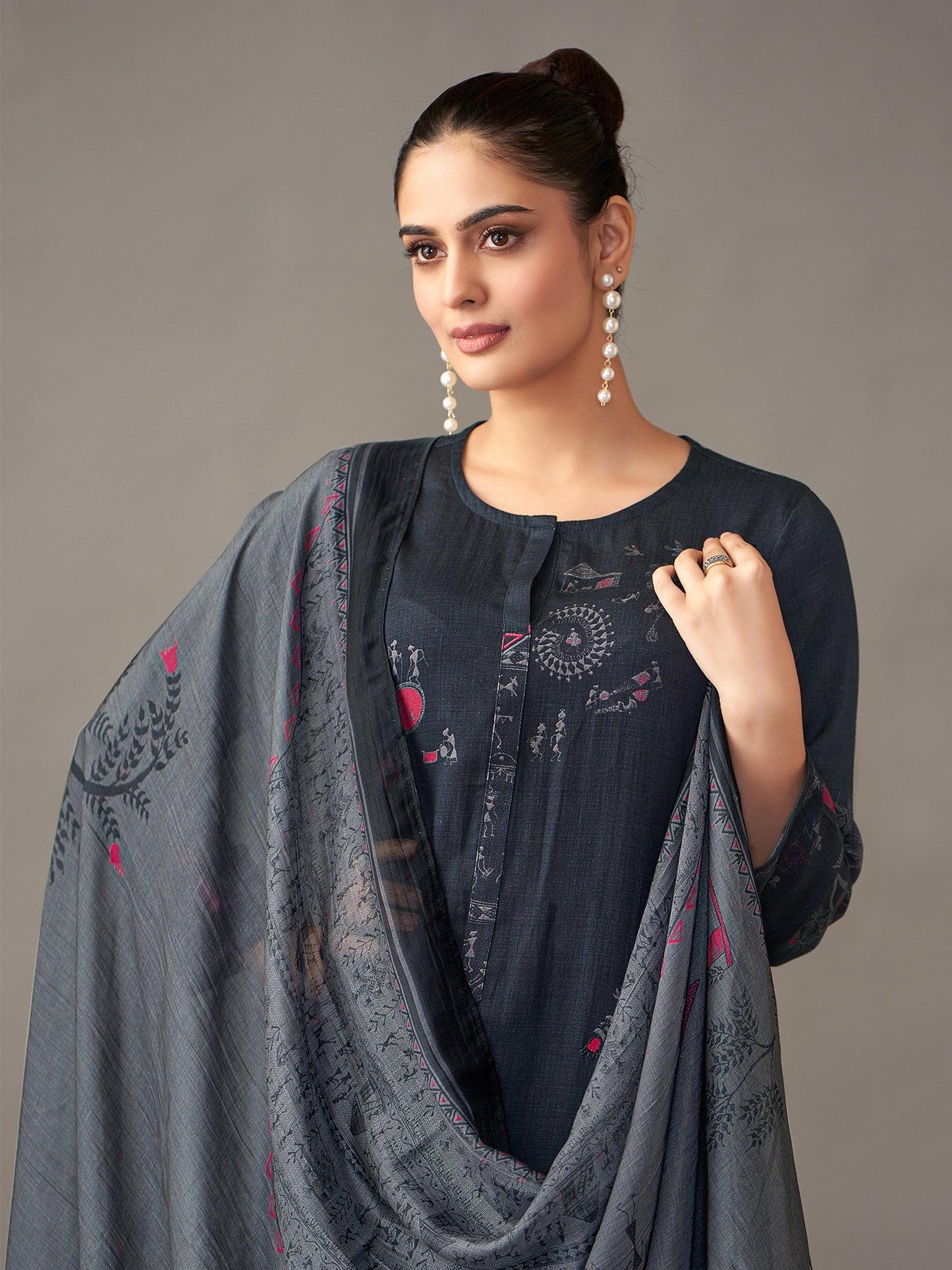 Habiba Elegance Pure Italian Satin Kurta Set With Dupatta