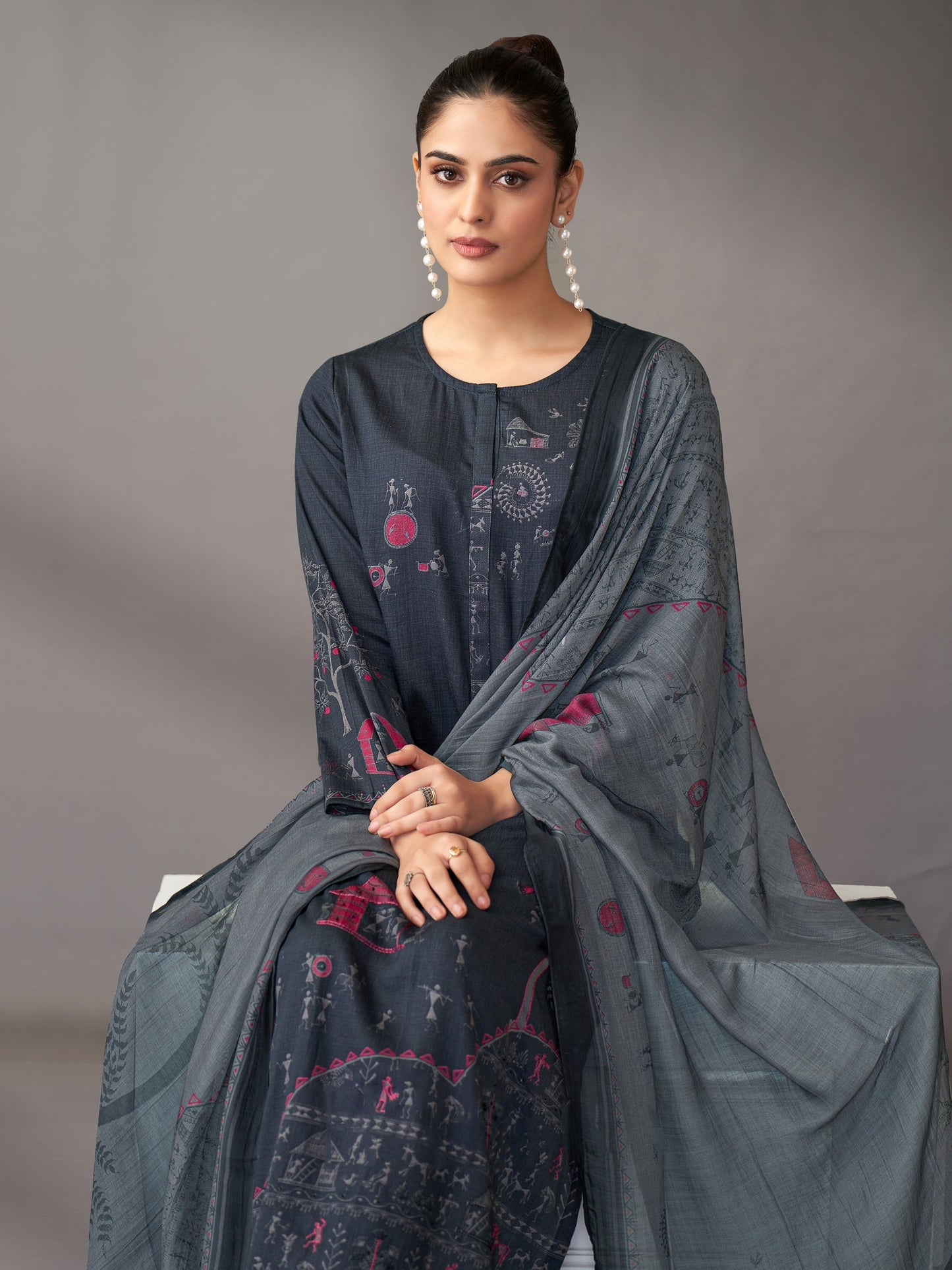 Habiba Radiance Pure Italian Satin Kurta Set With Dupatta