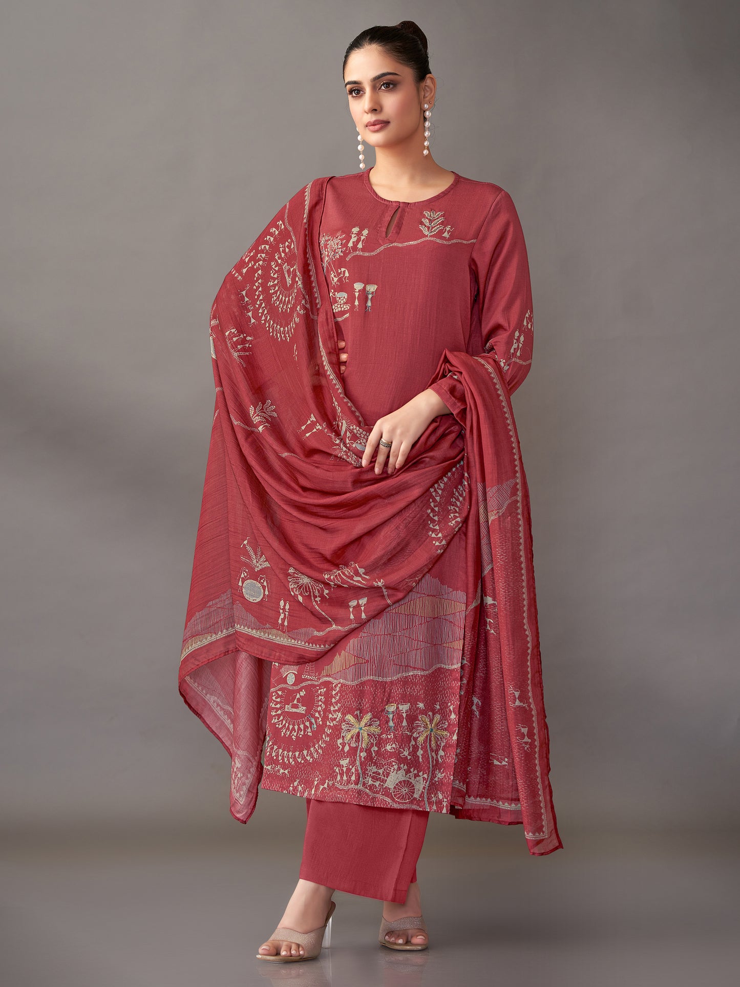 Habiba Elegance Pure Italian Satin Kurta Set With Dupatta