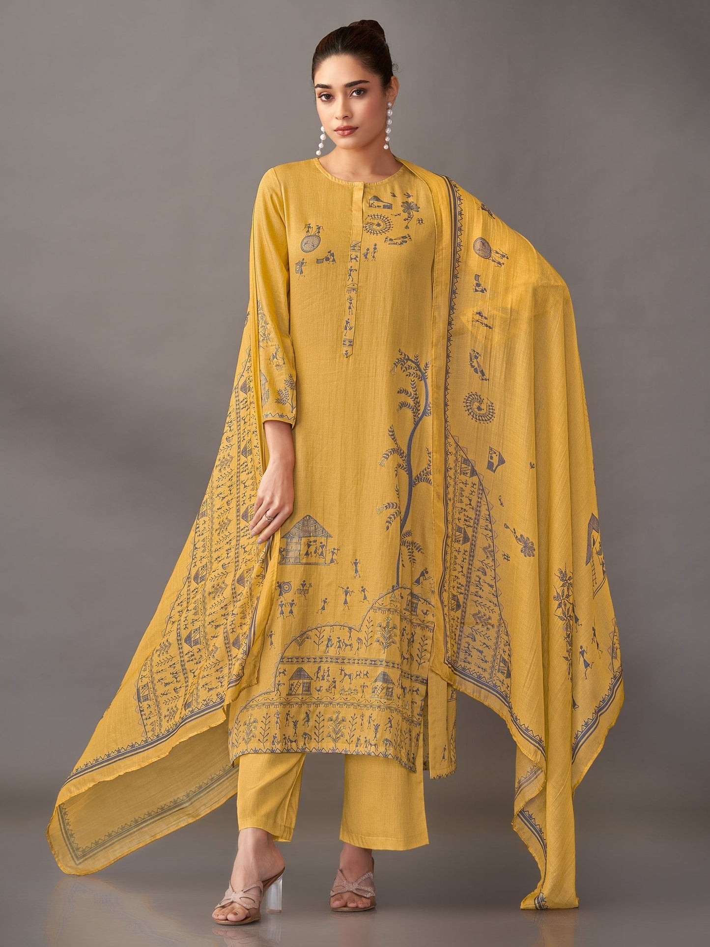 Habiba Radiance Pure Italian Satin Kurta Unstitched Set With Dupatta