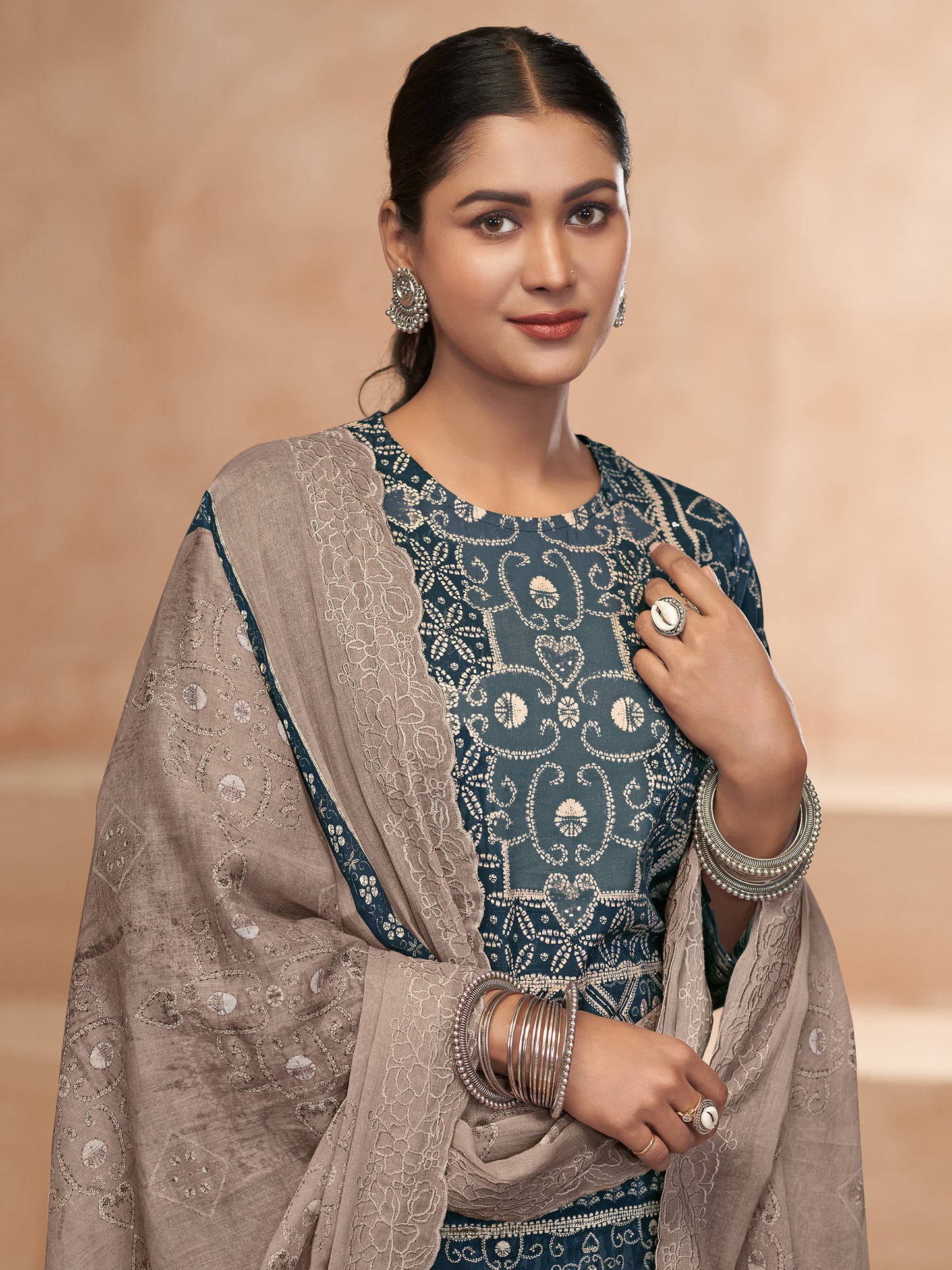 YASHLEEN BLACK Pure Cotton Suit Set with Elegant Handwork