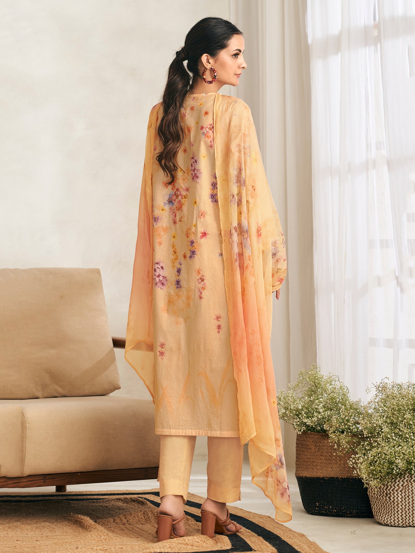 AVIGYA LIGHT MUSTARD Pure Cotton Suit Set with Fancy Handwork & Embroidery