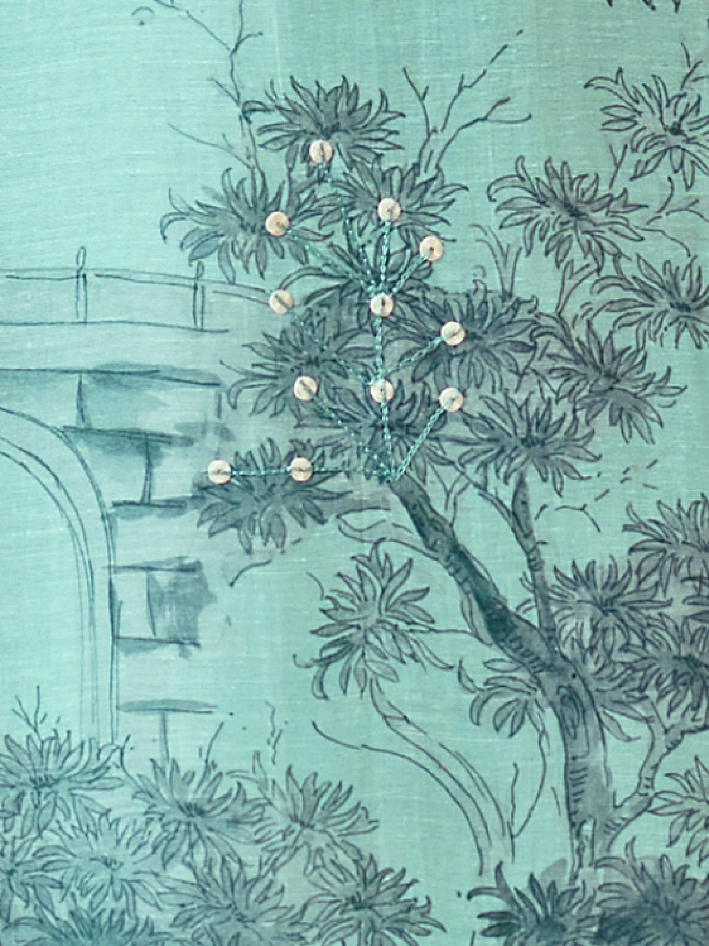 NISHIKA TEAL BLUE Pure Linen Unstitched Set with Elegant Handwork & Embroidery