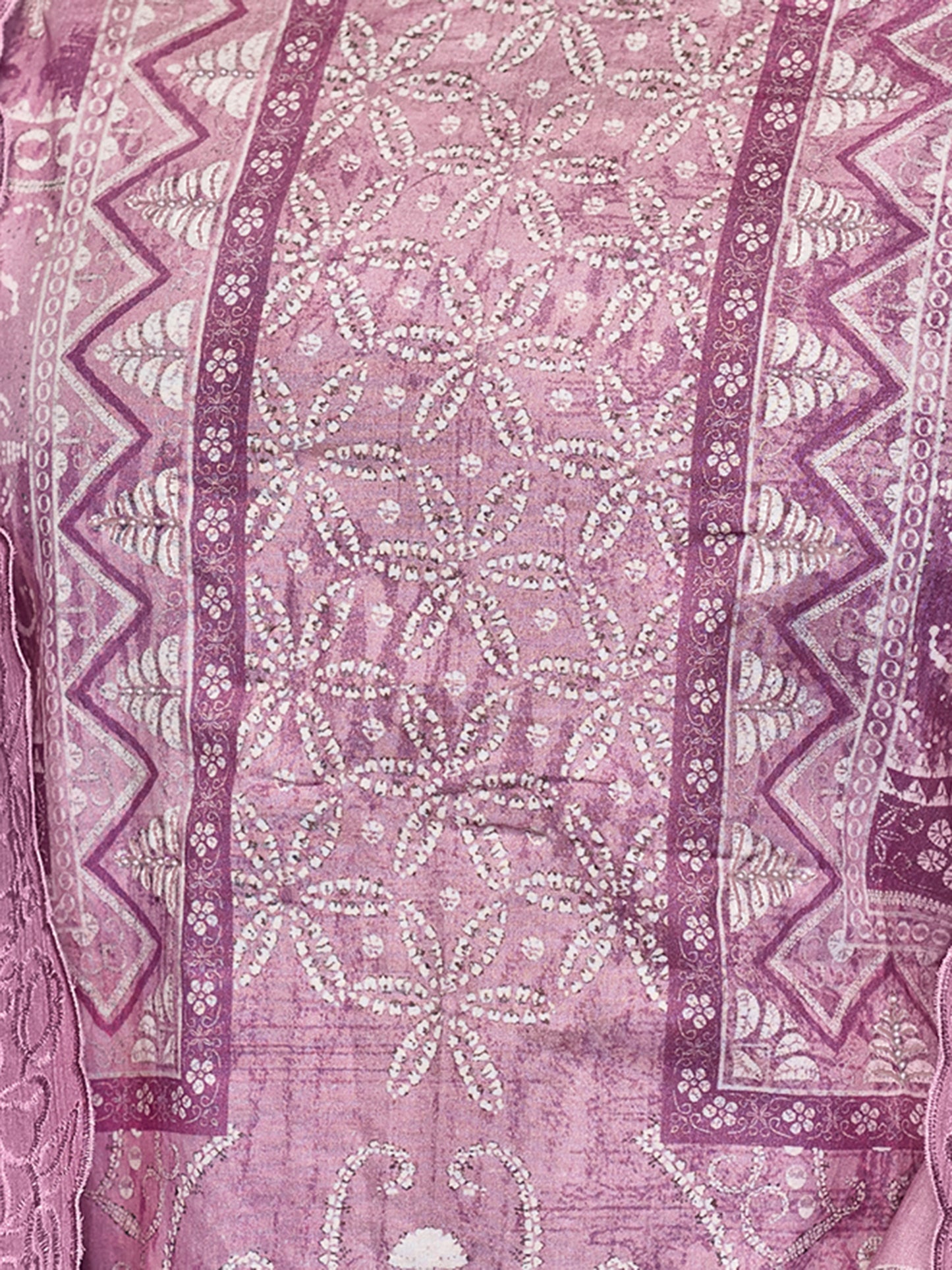 YASHLEEN LILAC Pure Cotton Unstitched Set with Elegant Handwork