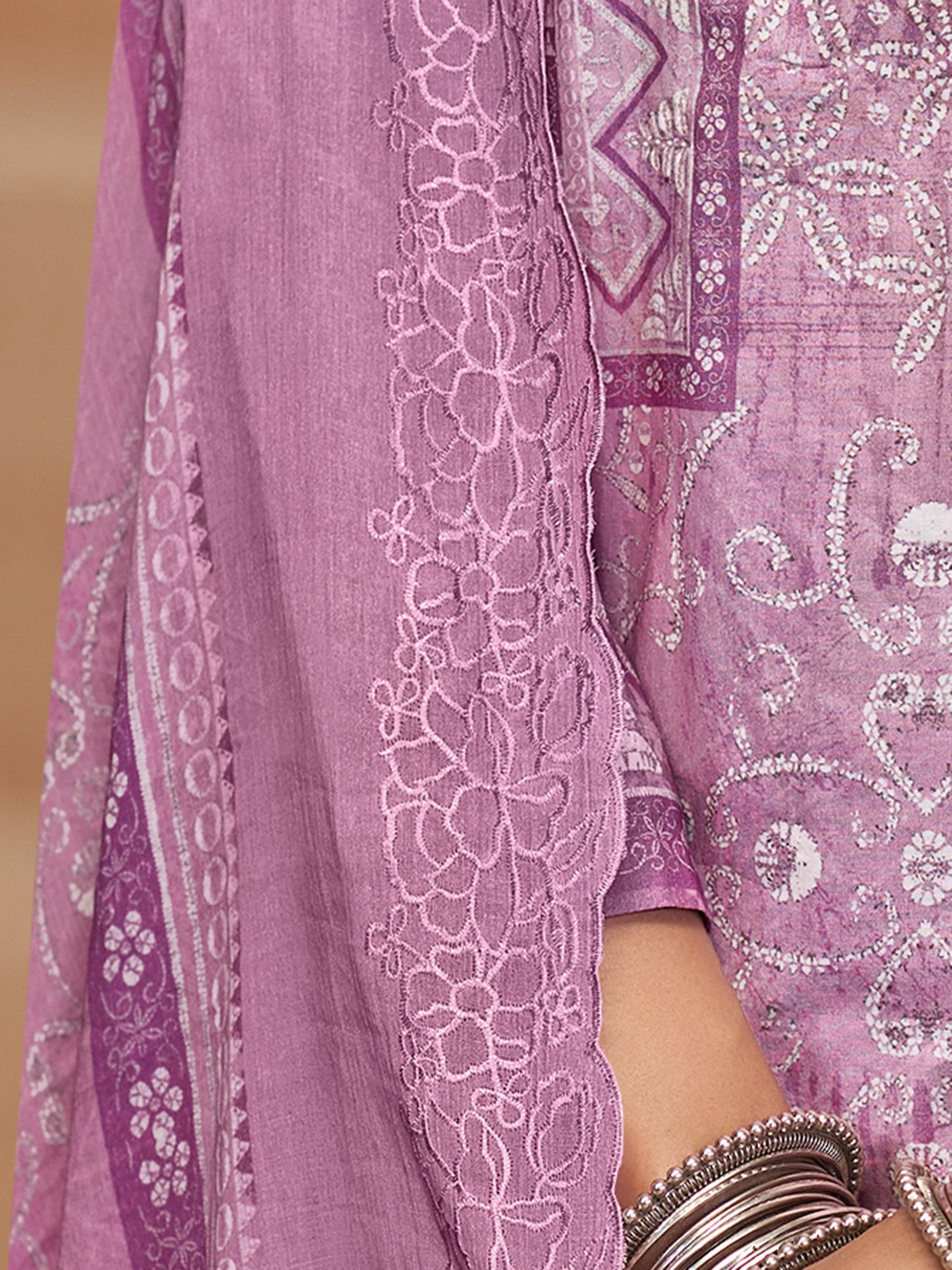 YASHLEEN LILAC Pure Cotton Suit Set with Elegant Handwork