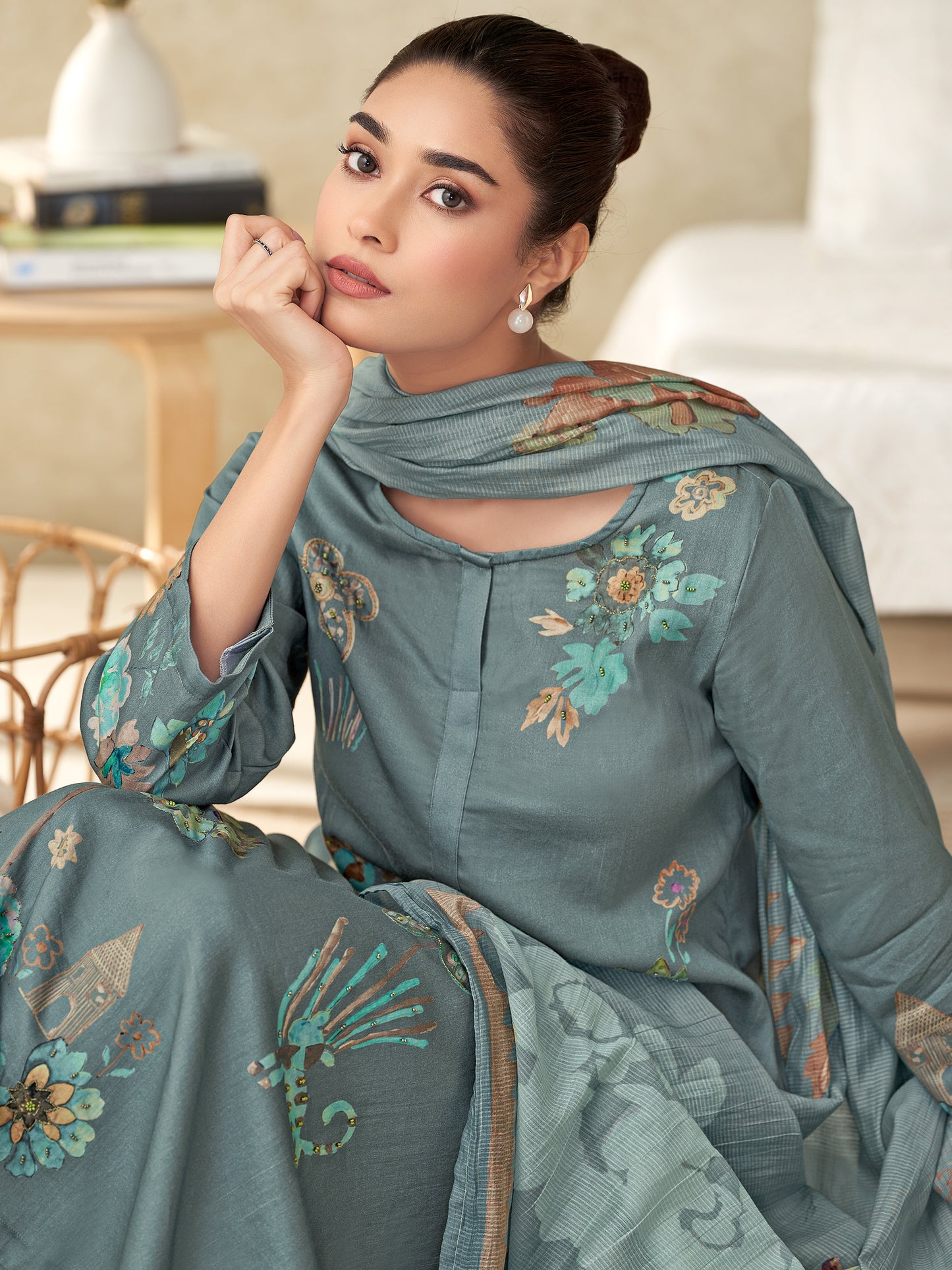 Suhani Charm Pure Italian Satin Kurta Set with Dupatta