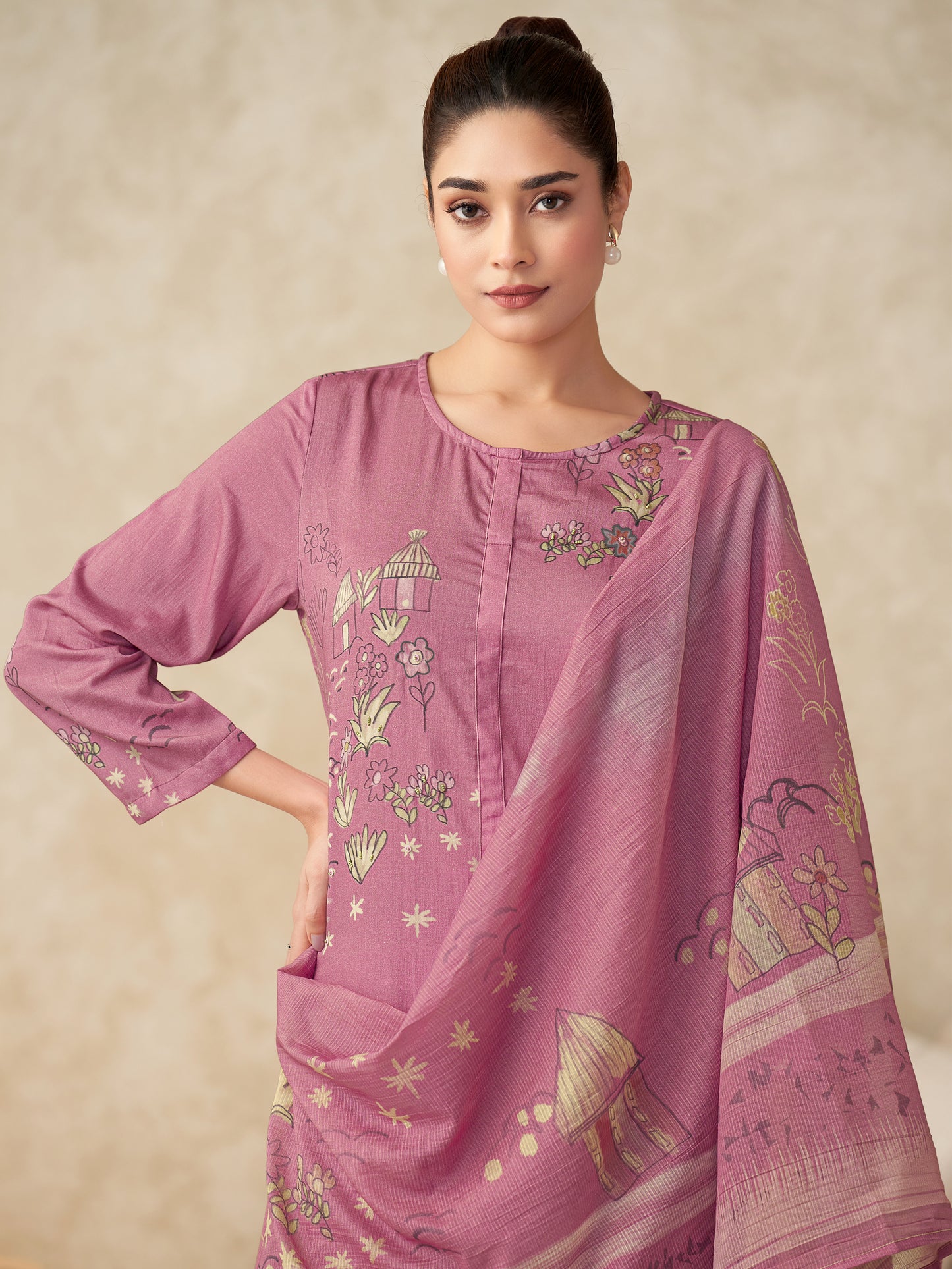 Suhani Charm Pure Italian Satin Kurta Set with Dupatta