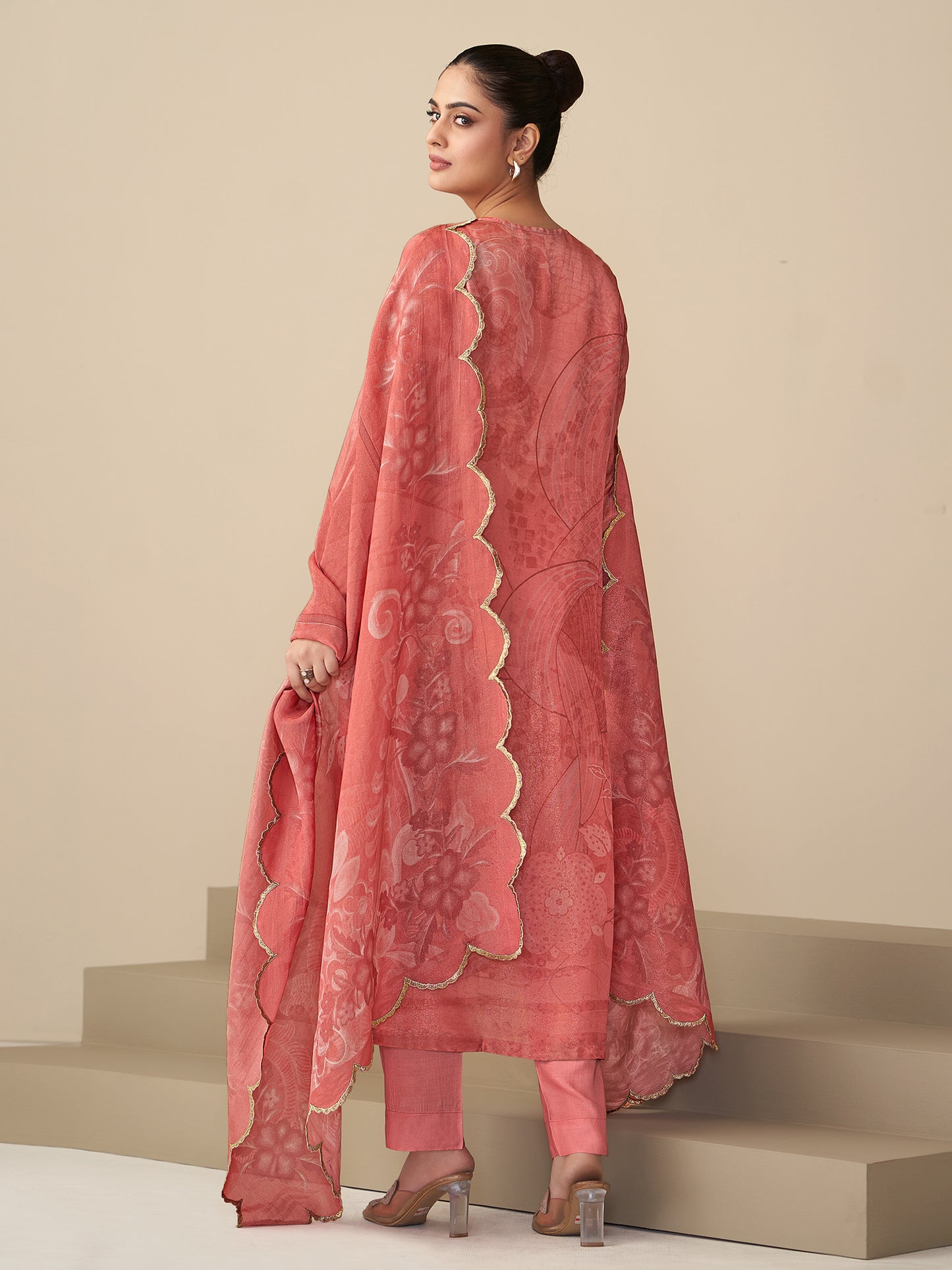 Ramya Royal Simmer Tissue Kurta Set with Dupatta