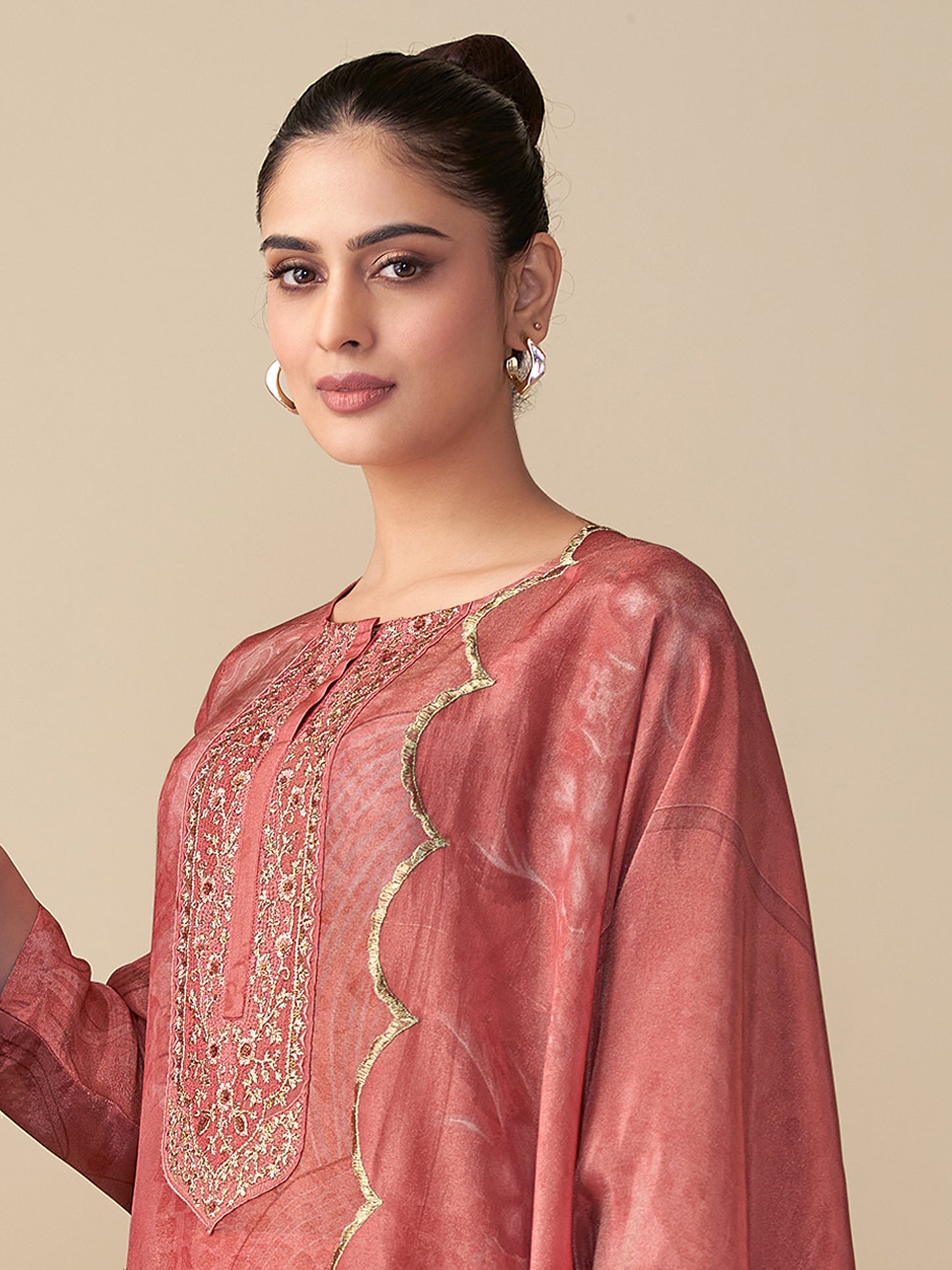 Ramya Royal Simmer Tissue Kurta Set with Dupatta