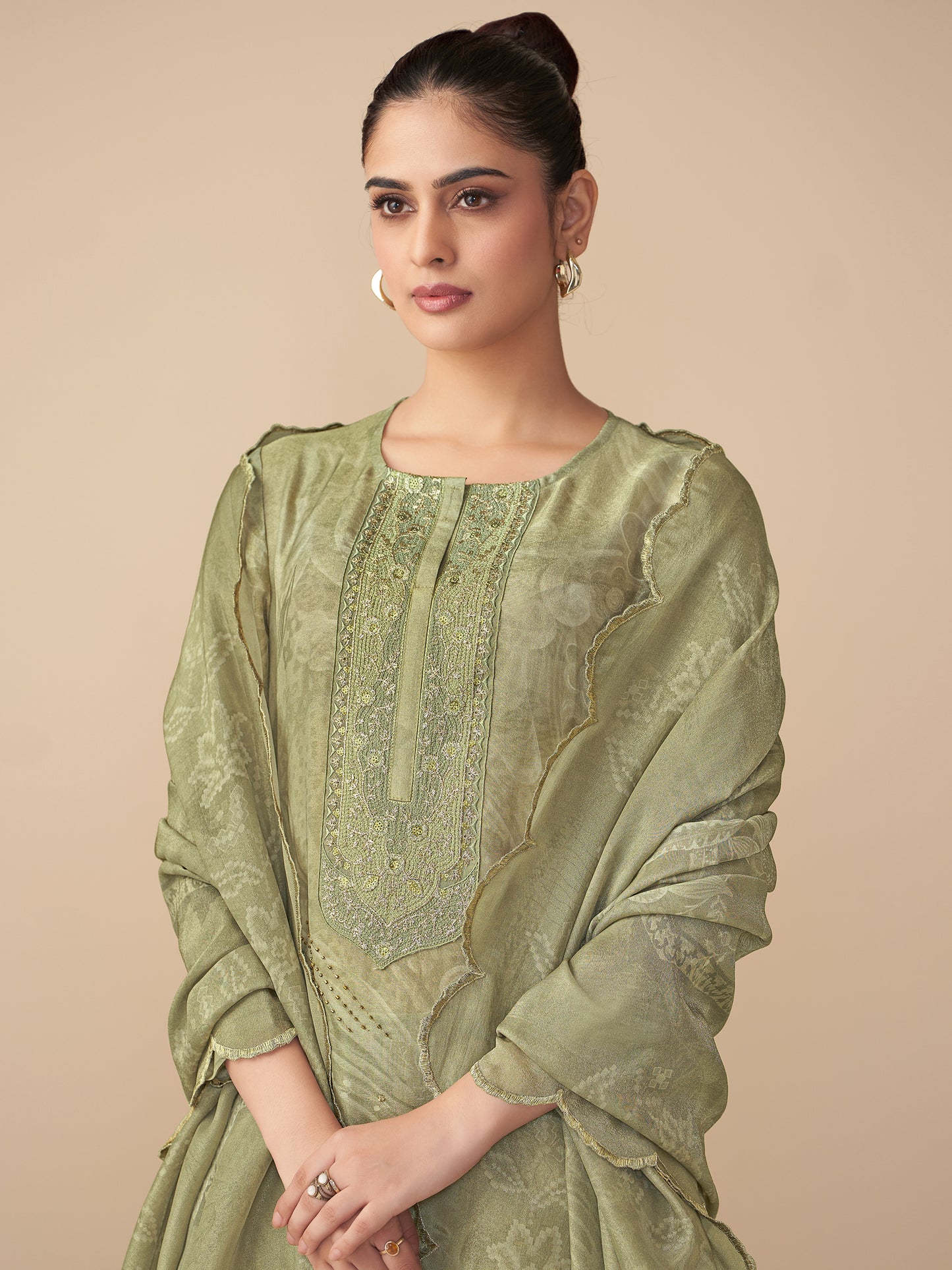 Ramya Royal Simmer Tissue Kurta Set with Dupatta