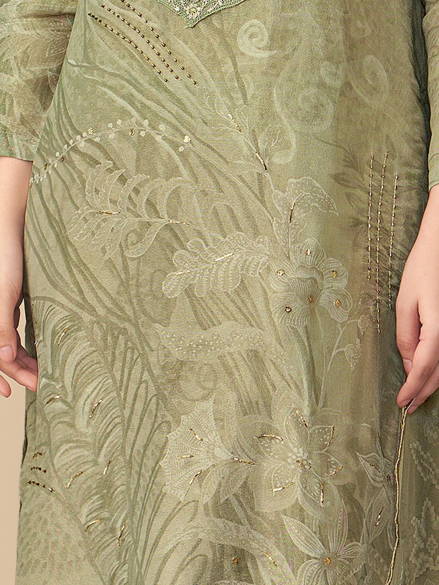 Ramya Royal Simmer Tissue Kurta Set with Dupatta