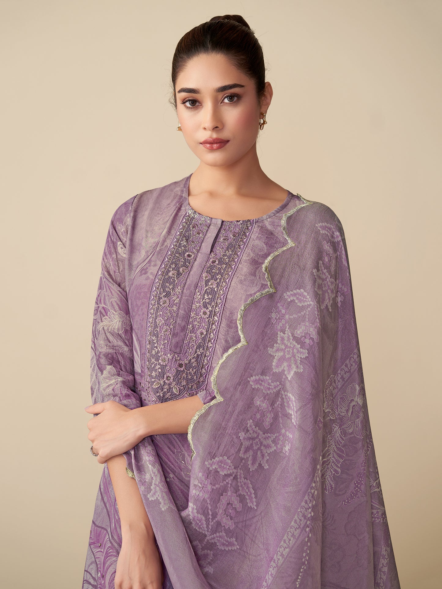Ramya Royal Simmer Tissue Kurta Set with Dupatta