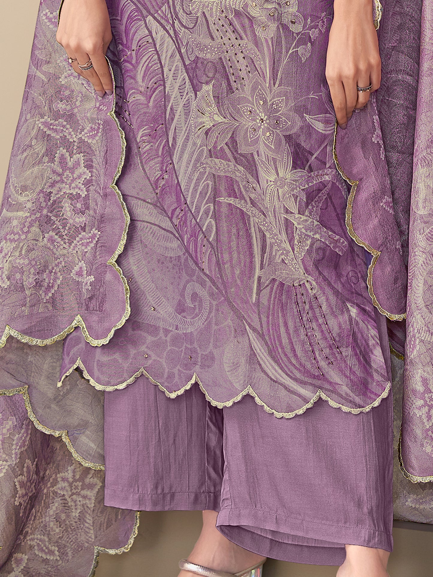 Ramya Royal Simmer Tissue Kurta Set with Dupatta