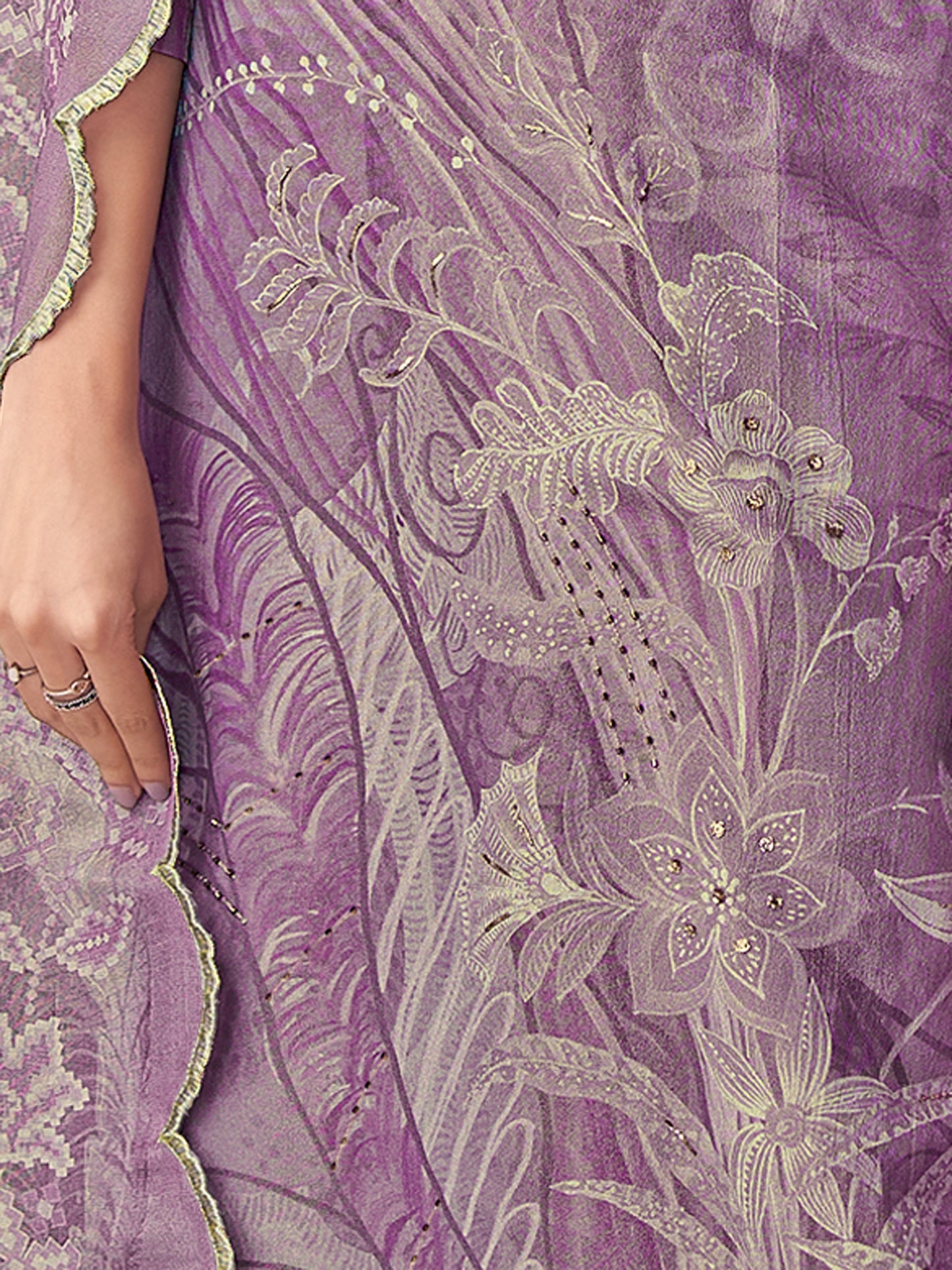 Ramya Luxe Simmer Tissue Kurta Set with Dupatta