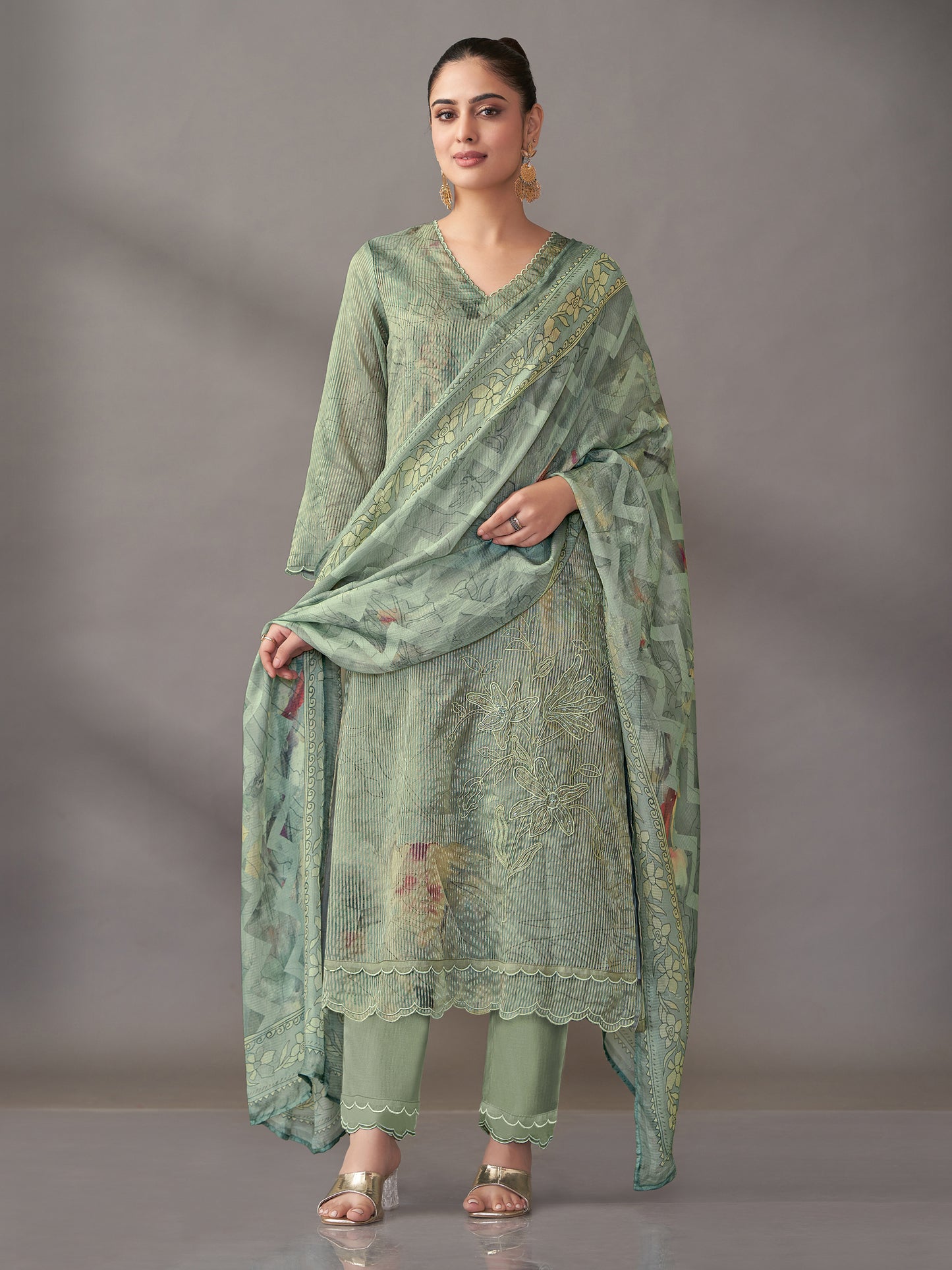 Riva Majestic Pure Silk Jari Kurta Set with Dupatta