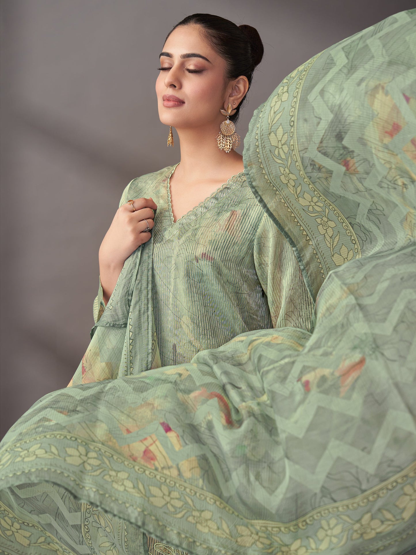 Riva Luxe Pure Silk Jari Kurta Set with Dupatta