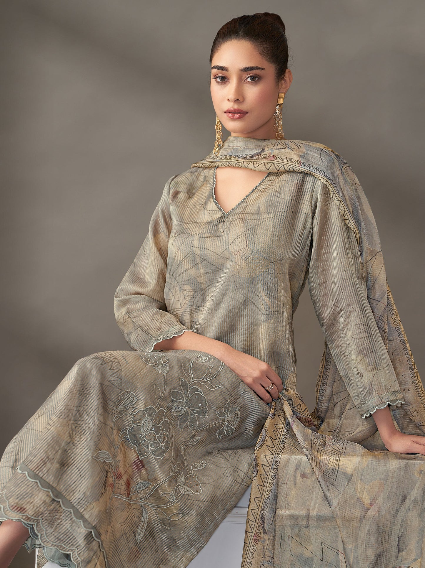 Riva Elite Pure Silk Jari Kurta Set with Dupatta
