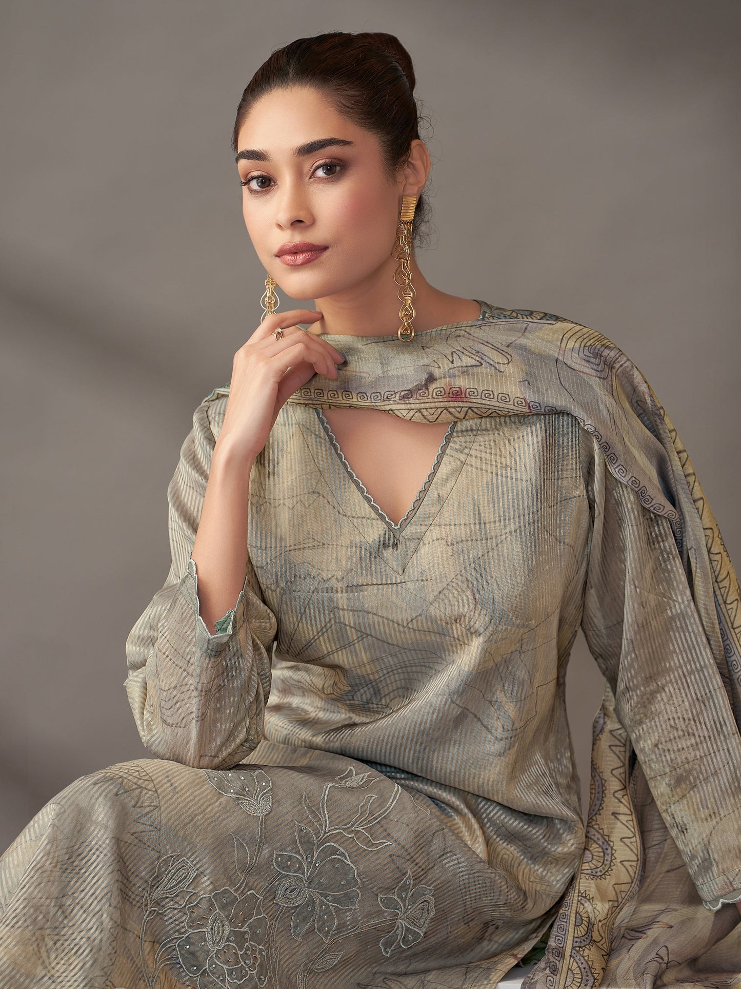 Riva Elite Pure Silk Jari Kurta Set with Dupatta