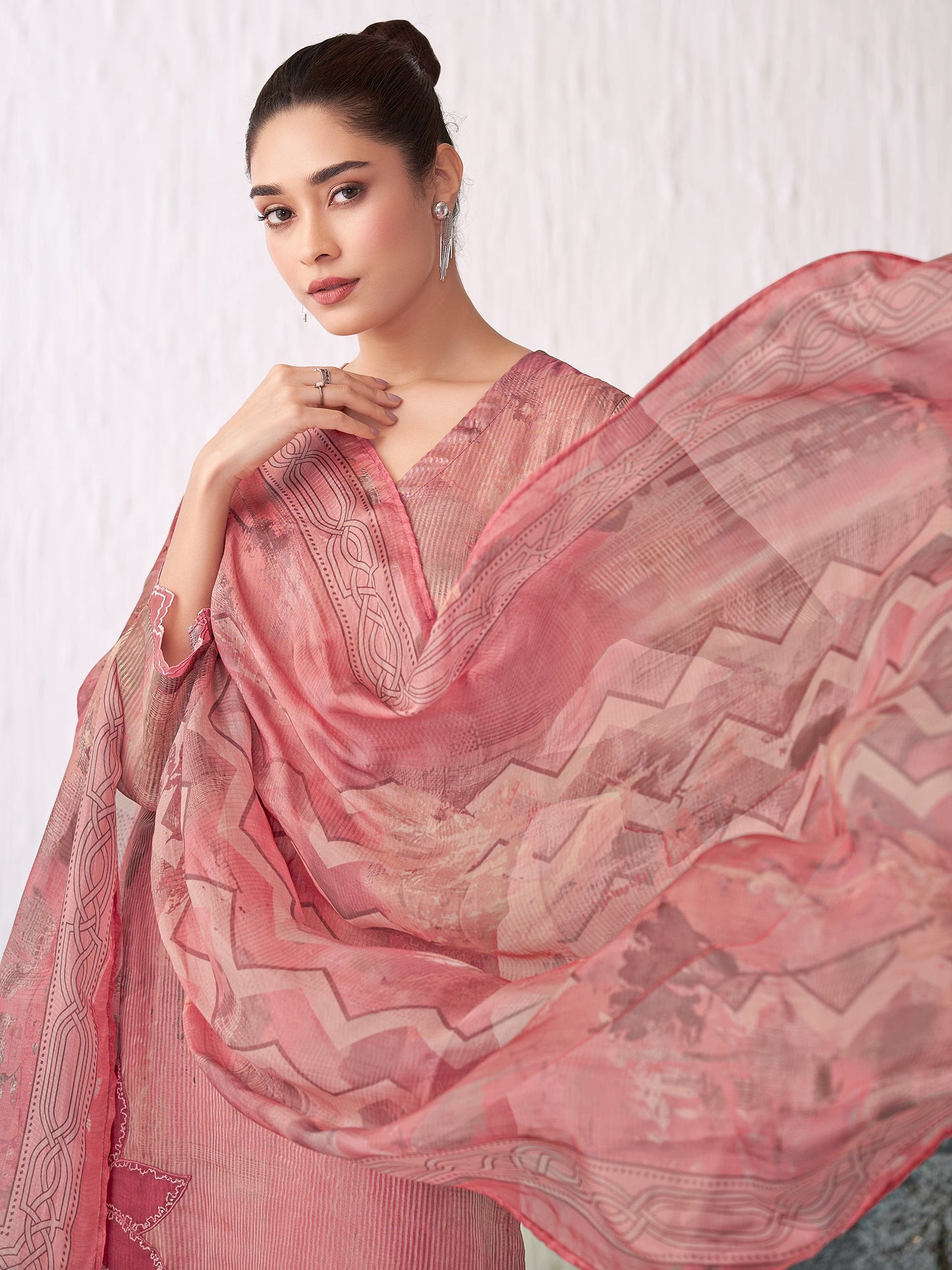 Sunflower Elite Pure Silk Jari Kurta Unstitched Set with Dupatta