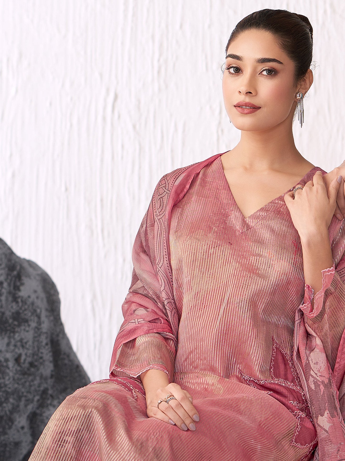 Sunflower Elite Pure Silk Jari Kurta Set with Dupatta