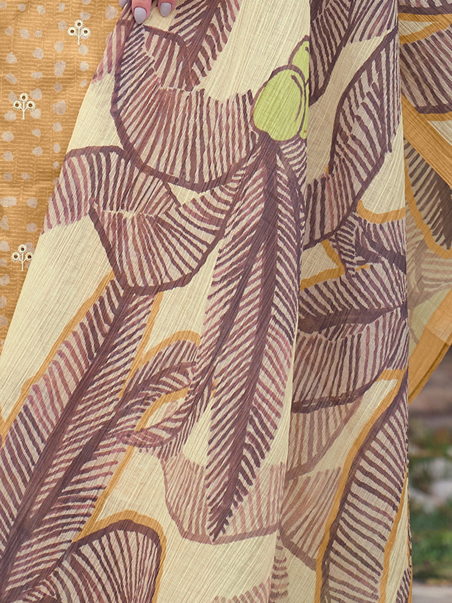 KASHVI RUST Pure Cotton Unstitched Set with Exquisite Embroidery
