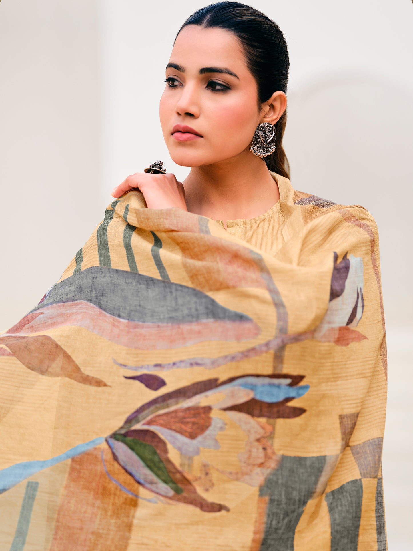 Noor Yellow Pure Cotton Suit Set with Detailed Handwork