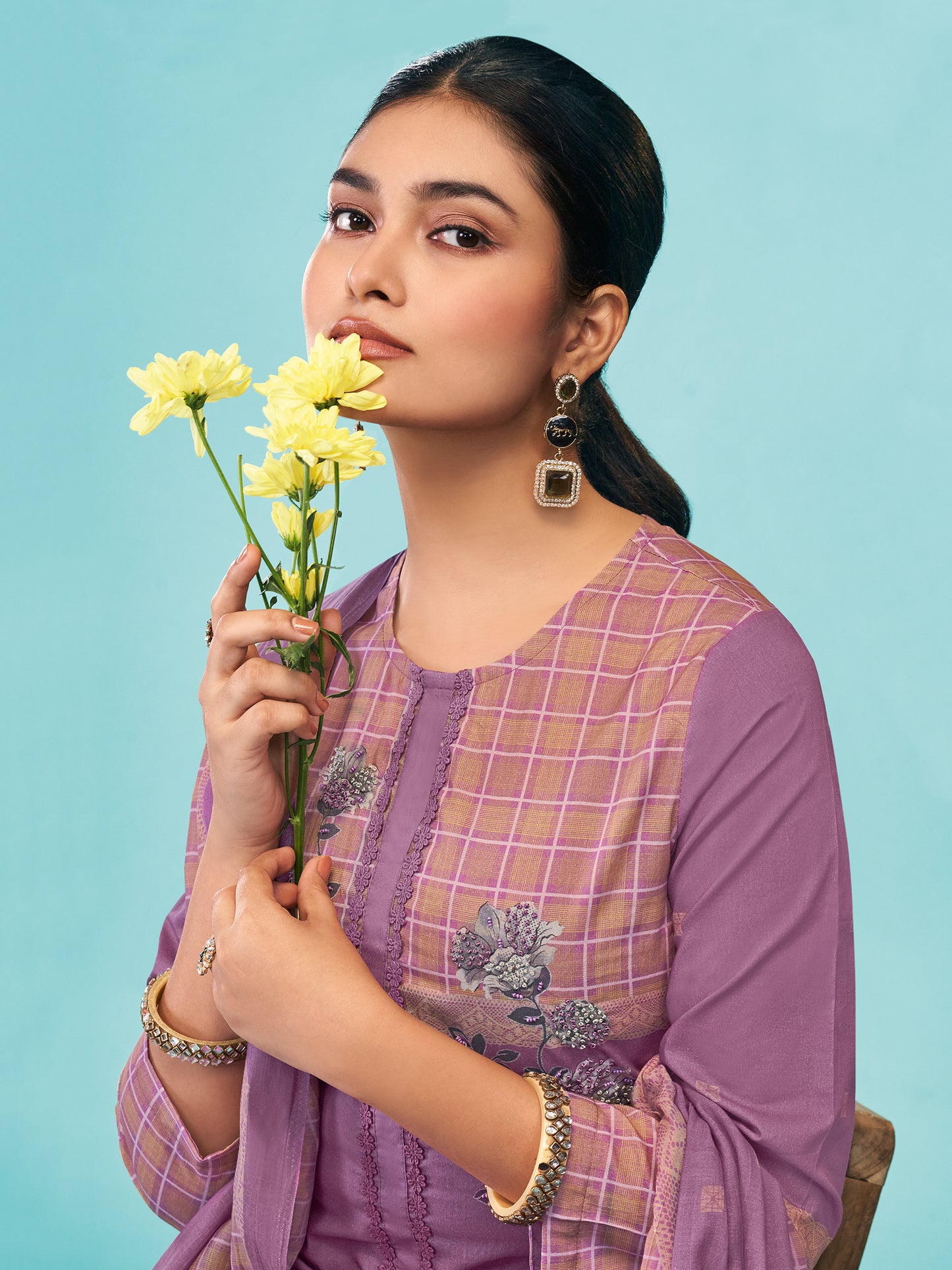 AMRIT SOFT MAROON Pure Cotton Unstitched Set with Exquisite Handwork
