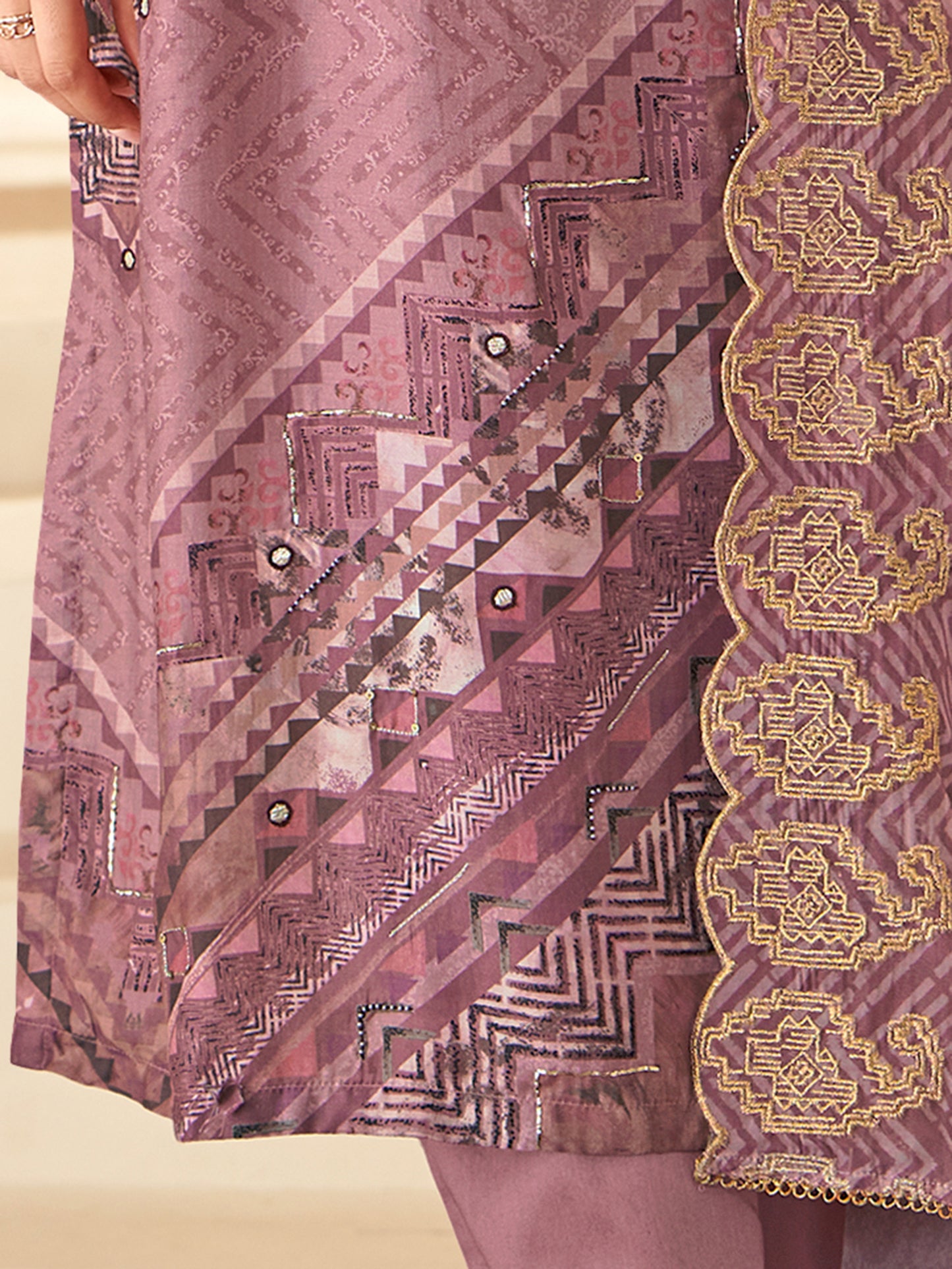 Enchanting Rakhi Wine Pure Muslin Suit Set with Exquisite Handwork