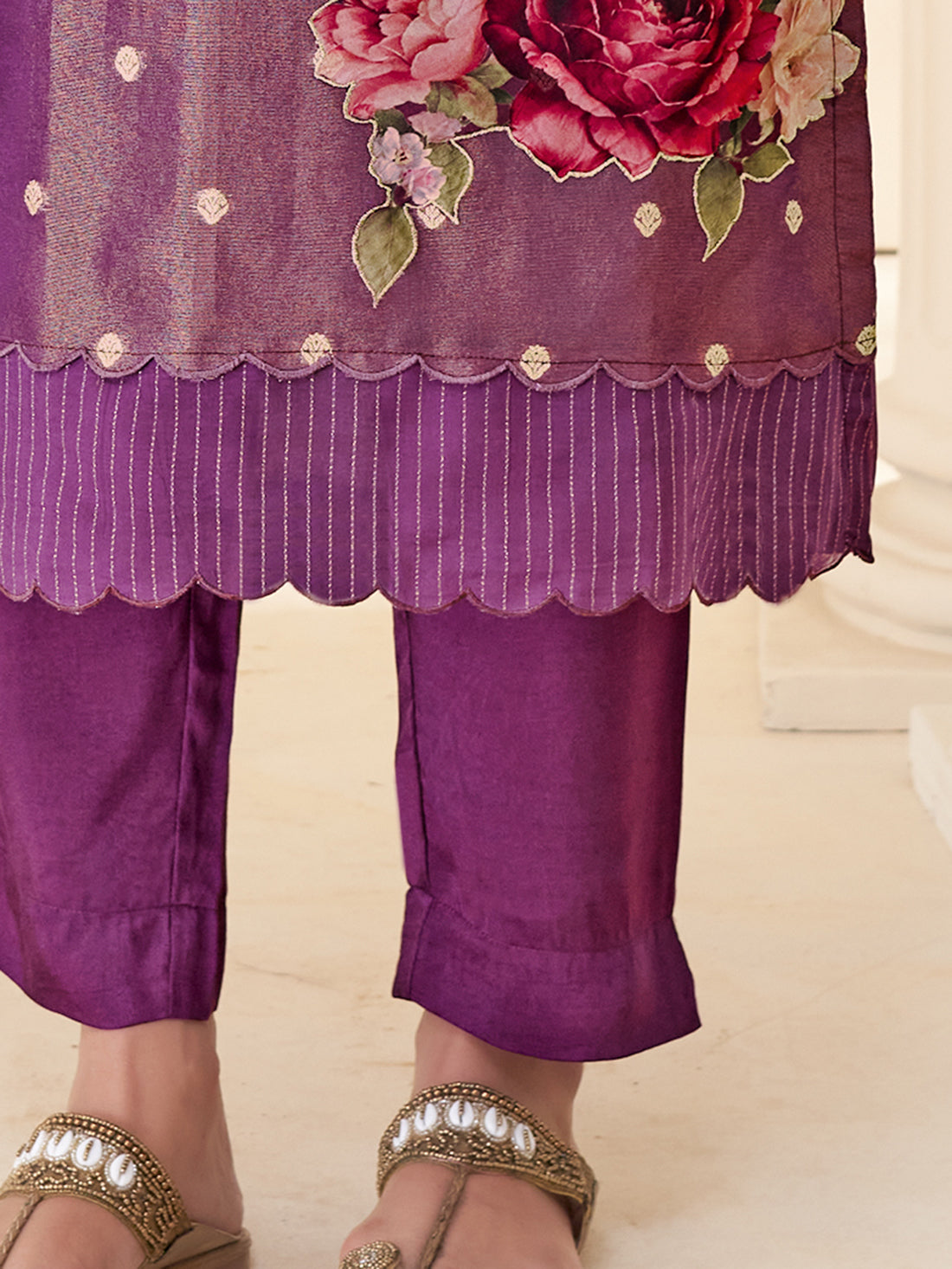 CHAVI Metallic Wine - Stitched Suit