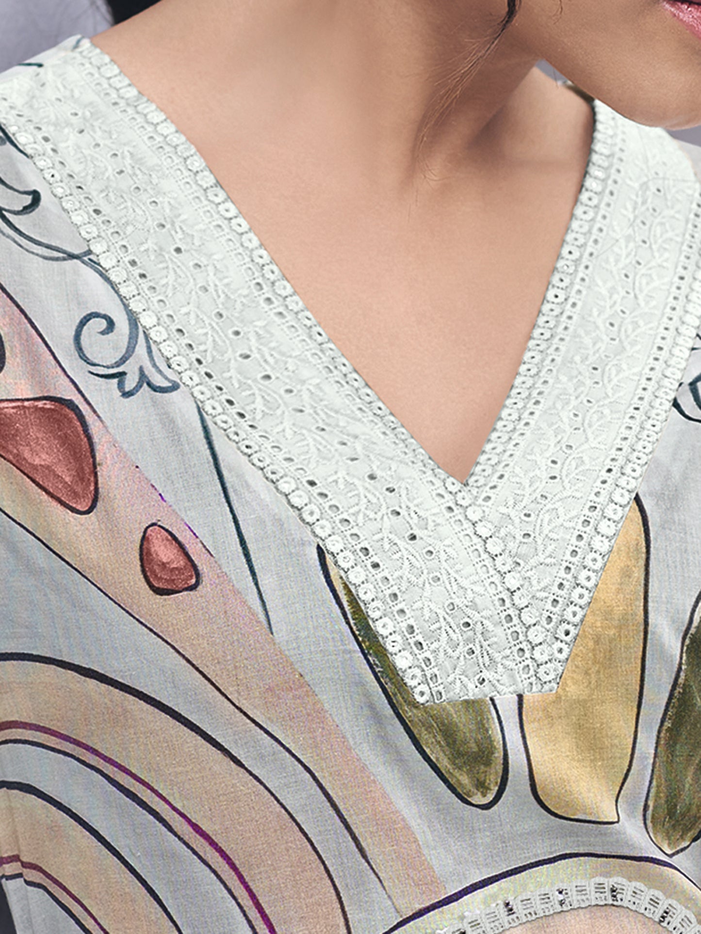 RAHA LIGHTGREEN Pure Cotton Unstitched Set with Exquisite Handwork & Embroidery