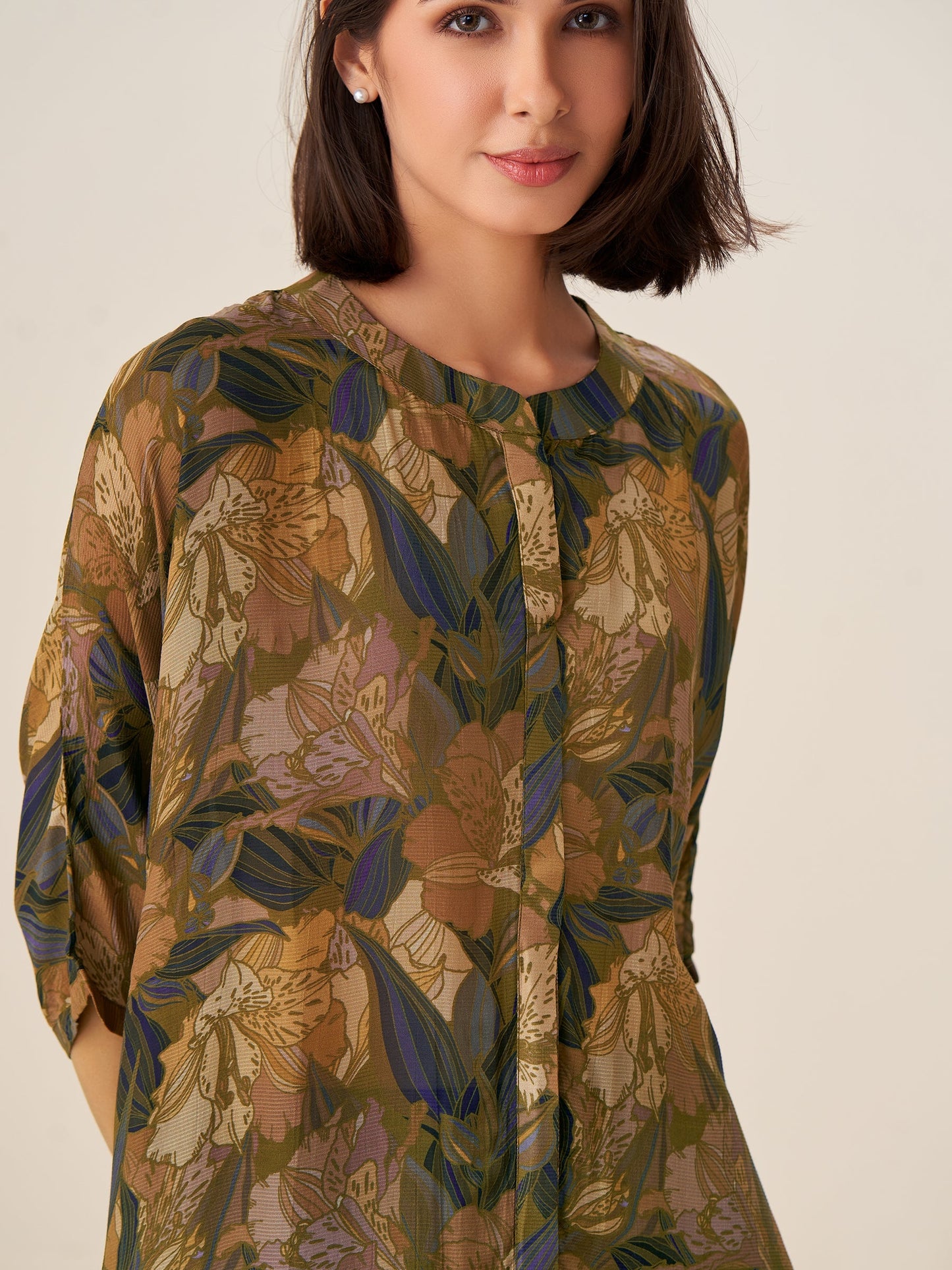 Trendy Digital Print Tunic Top
