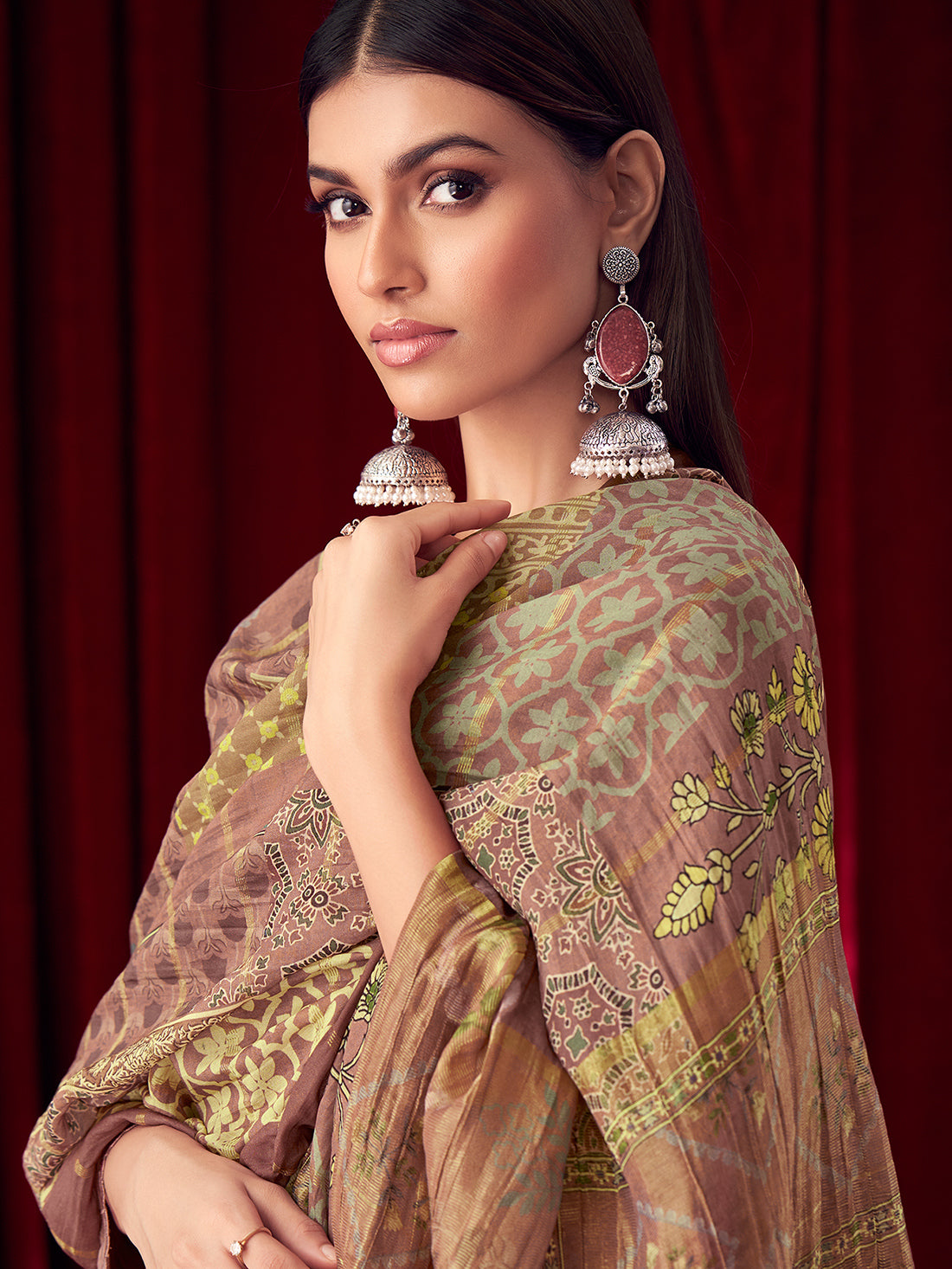 SANDALI METALLIC RUST Suit Set With Fancy Embroidery Work