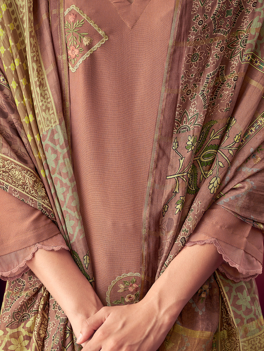 SANDALI METALLIC RUST Suit Set With Fancy Embroidery Work