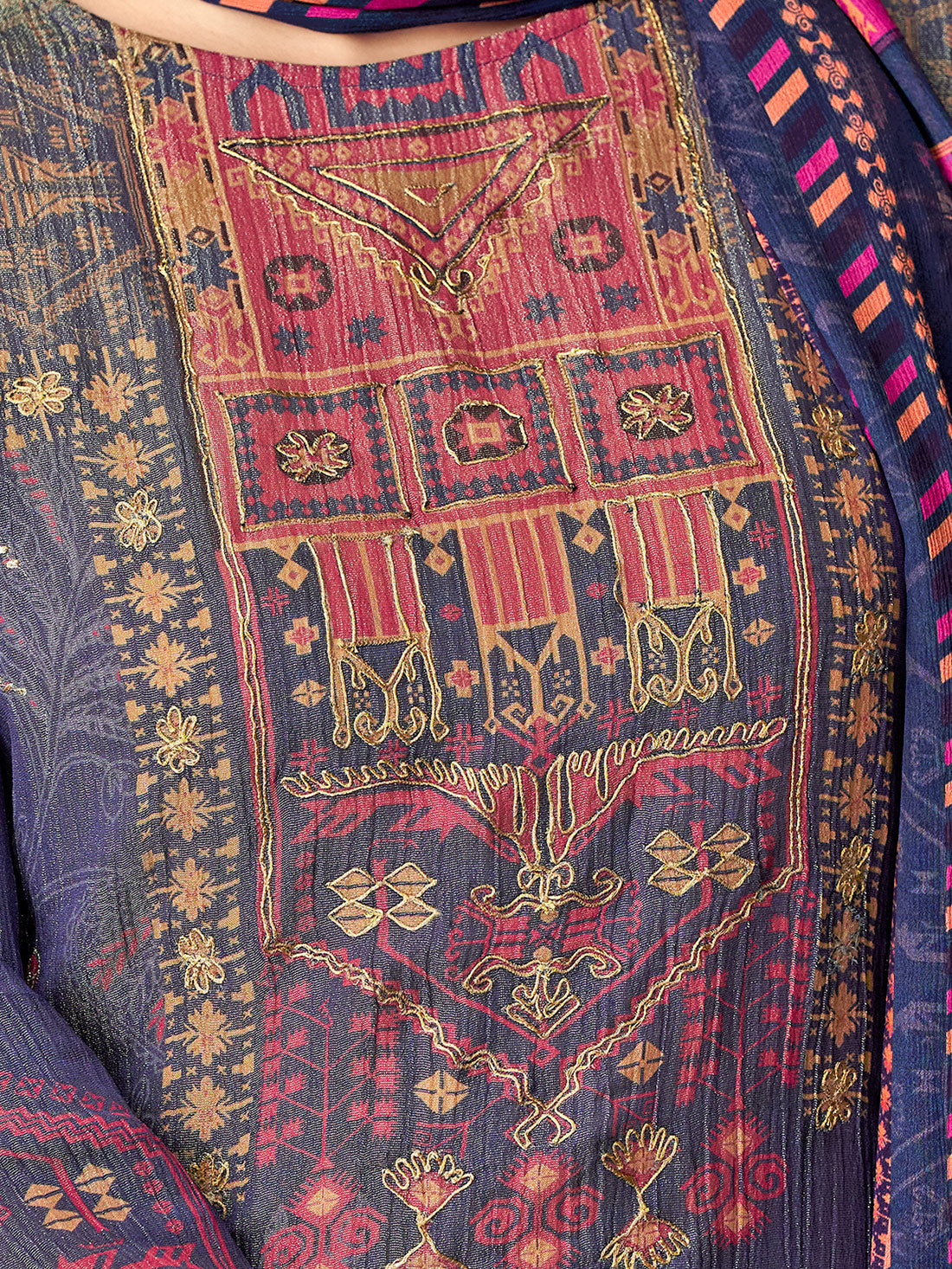 MAHEK Blue - Unstitched