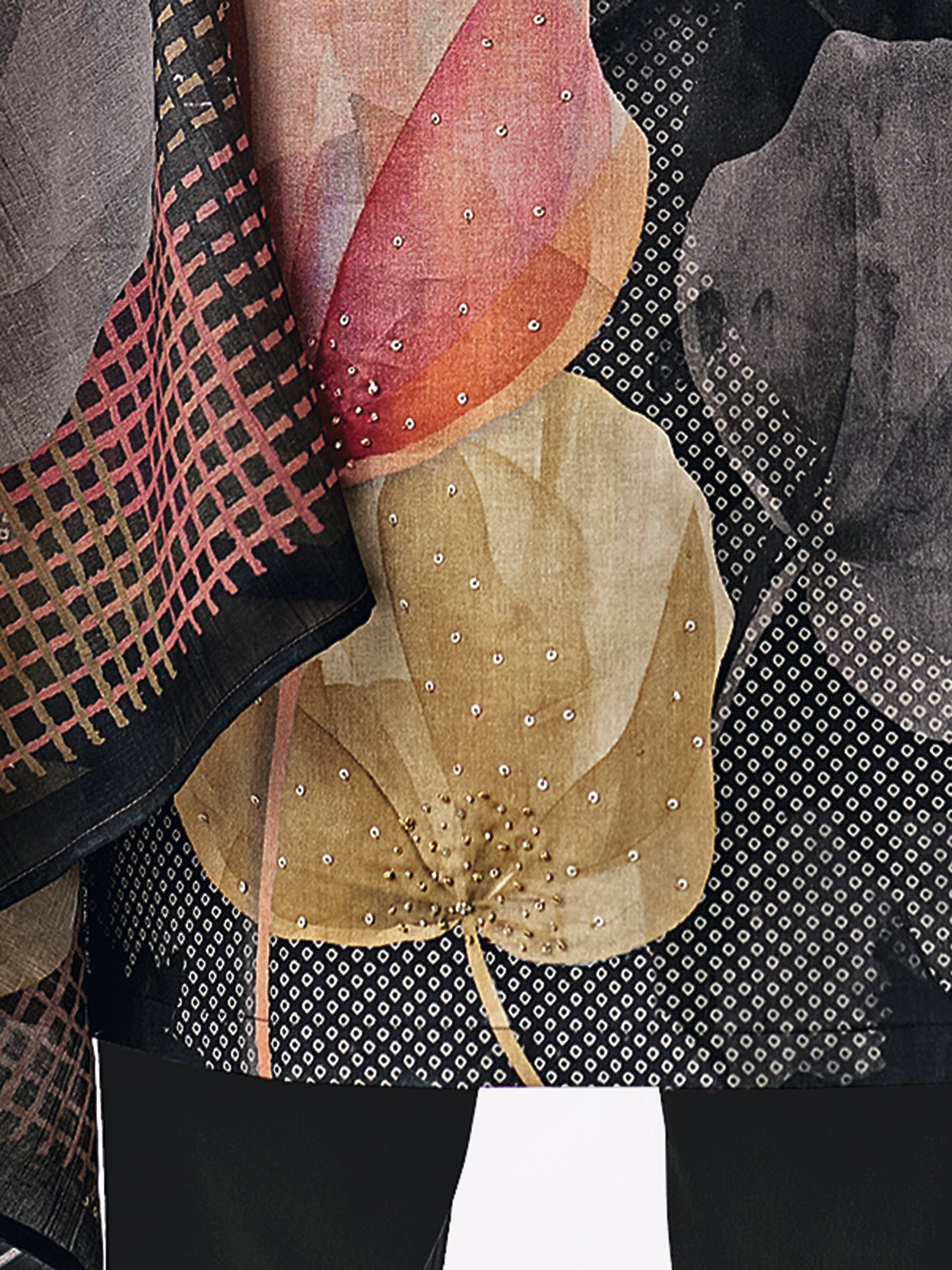 Pragya Ocean Deep Dark Blue Cotton Unstitched Set with Intricate Handwork