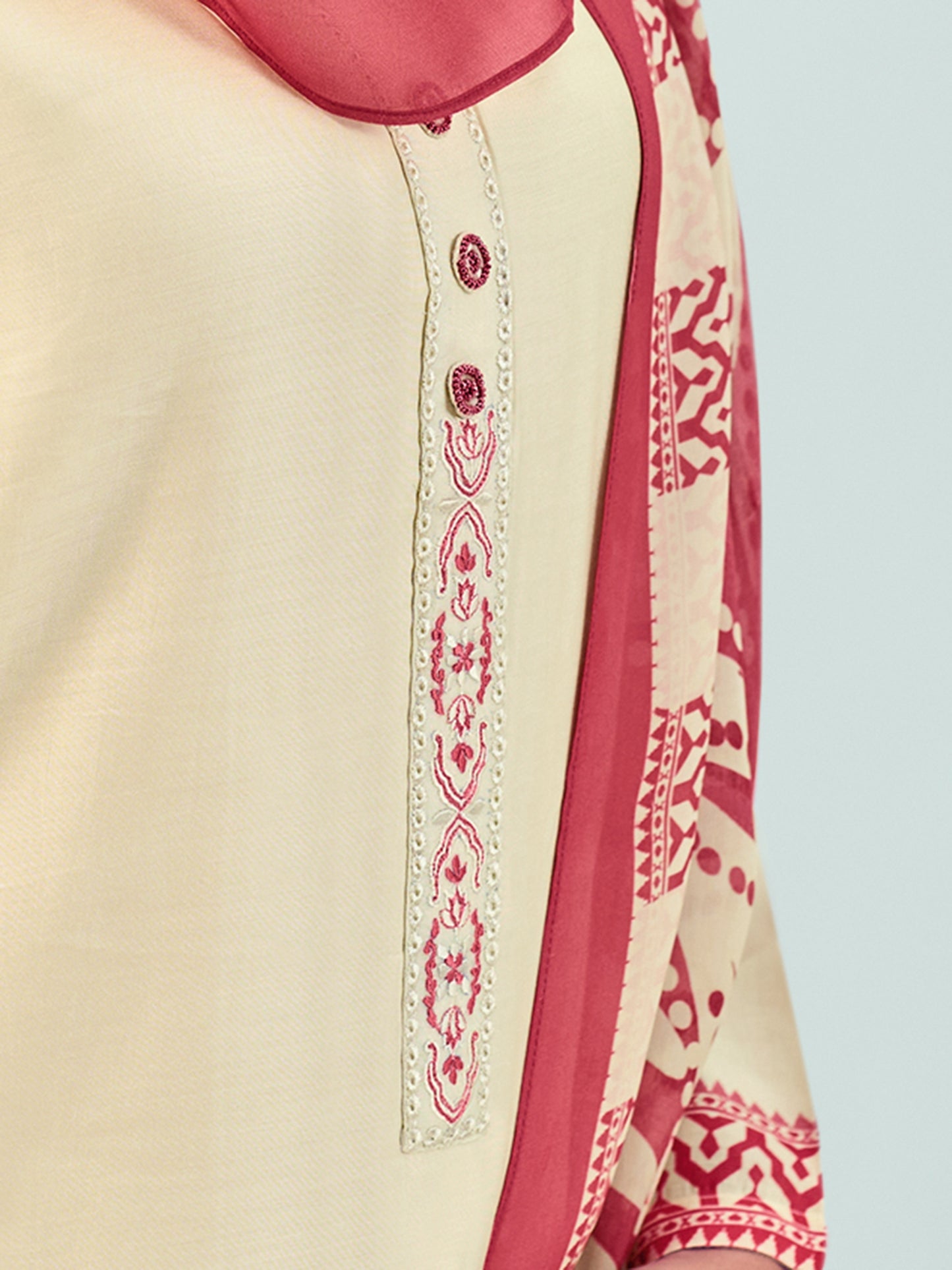 SEJAL CHIKU Pure Muslin Suit Set with Exquisite Handwork & Embroidery
