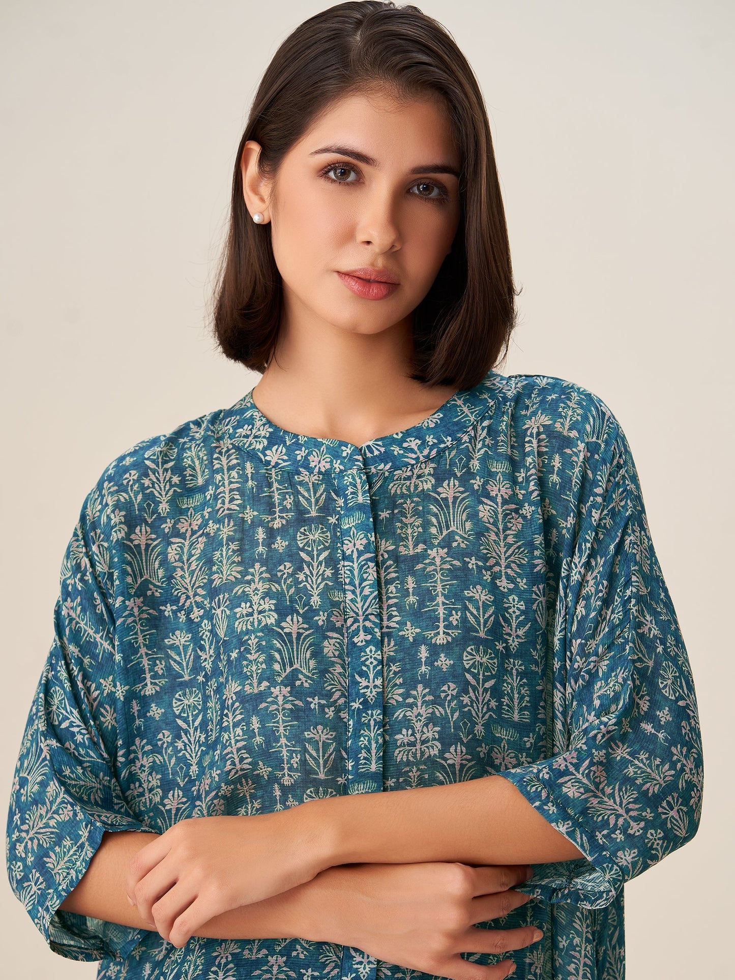 Trendy Digital Print Tunic Top