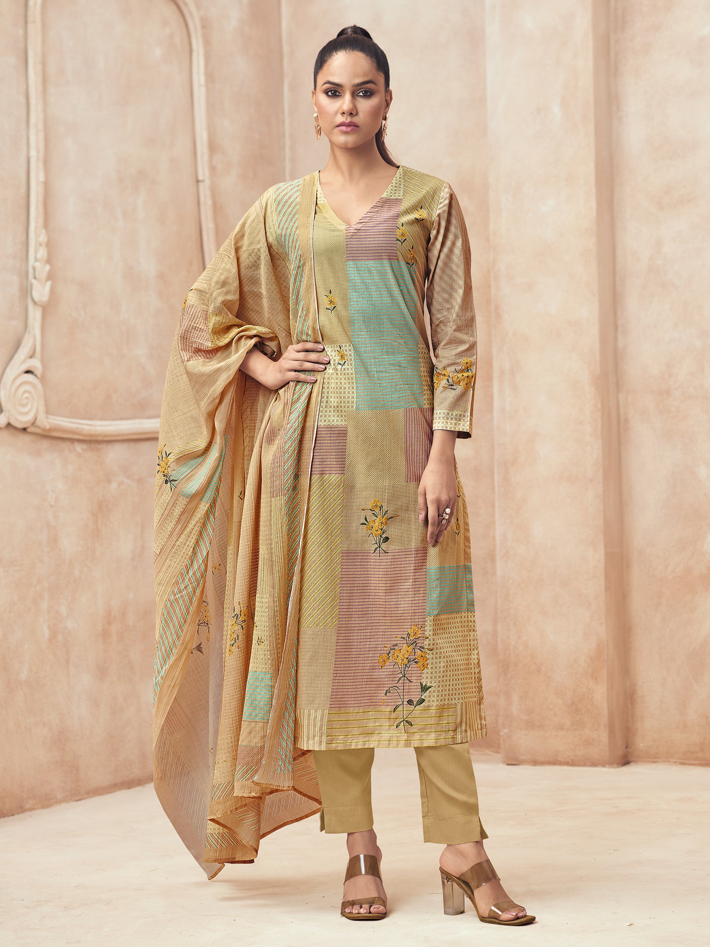 DITYA Golden Sunrise Pure Cotton Suits Set