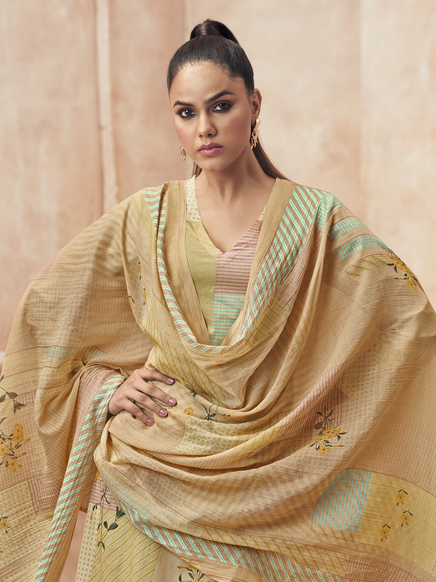 DITYA Golden Sunrise Pure Cotton Suits Set