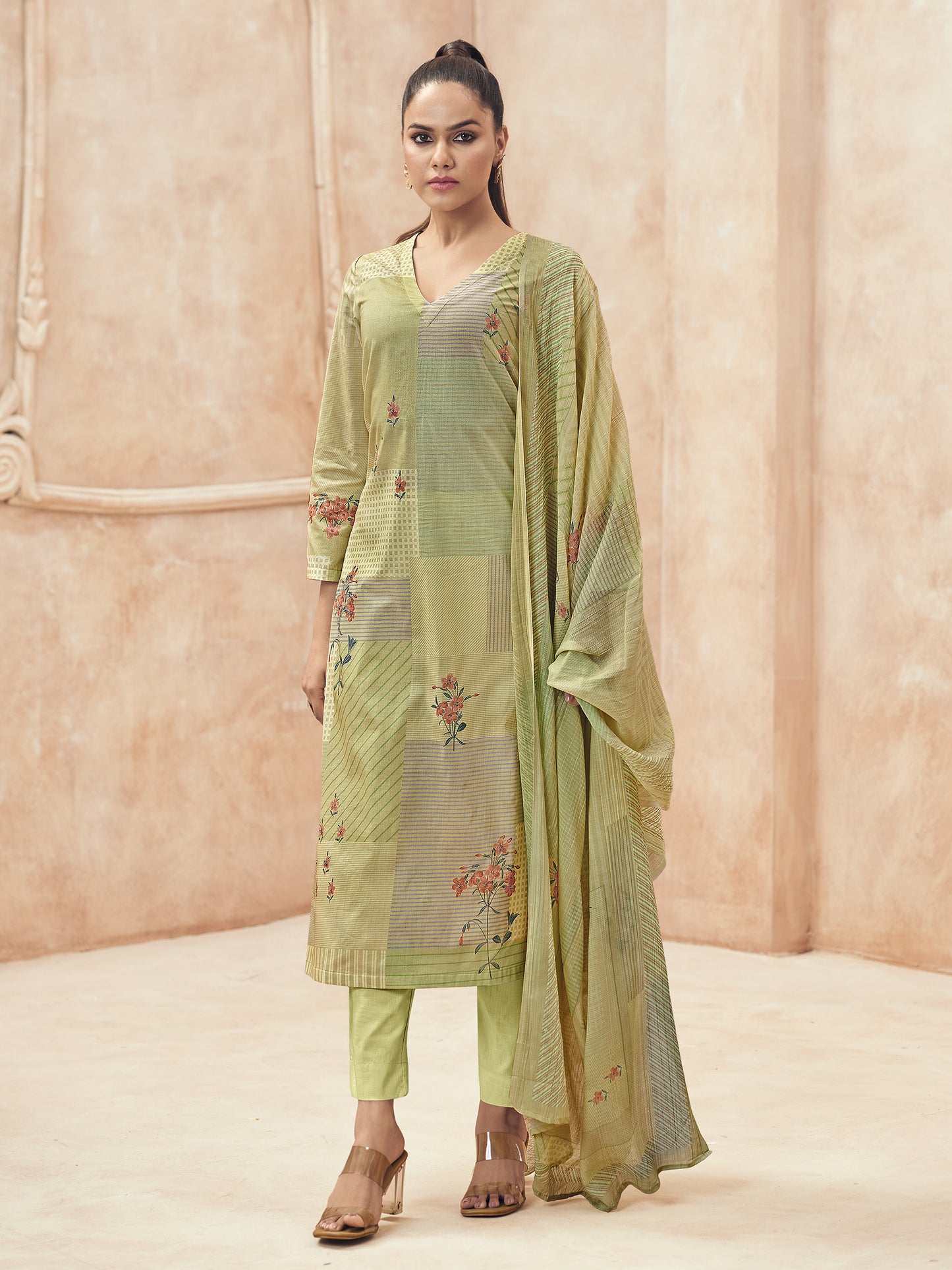 DITYA Tranquil Green Pure Cotton Suits Set