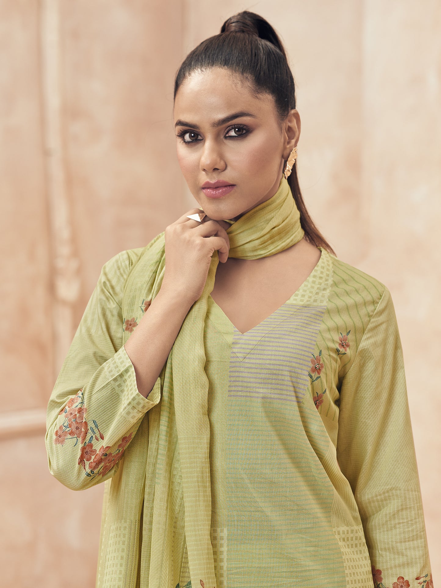 DITYA Tranquil Green Pure Cotton Suits Set